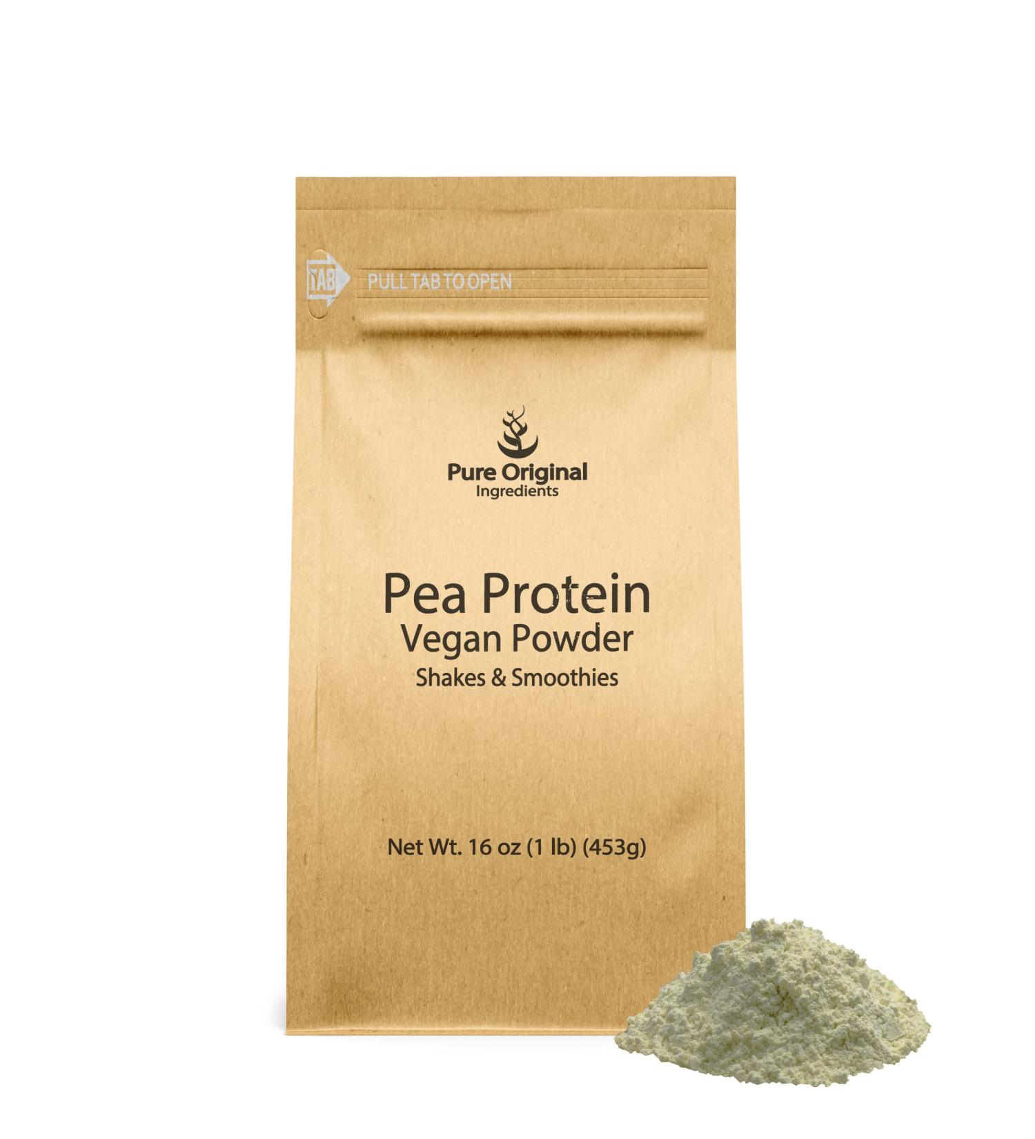 PURE ORIGINAL INGREDIENTS Pea Vegan Protein Powder (1 lb) Gluten Free from Yellow Peas Unflavoured 1 Pound (Pack of 1)