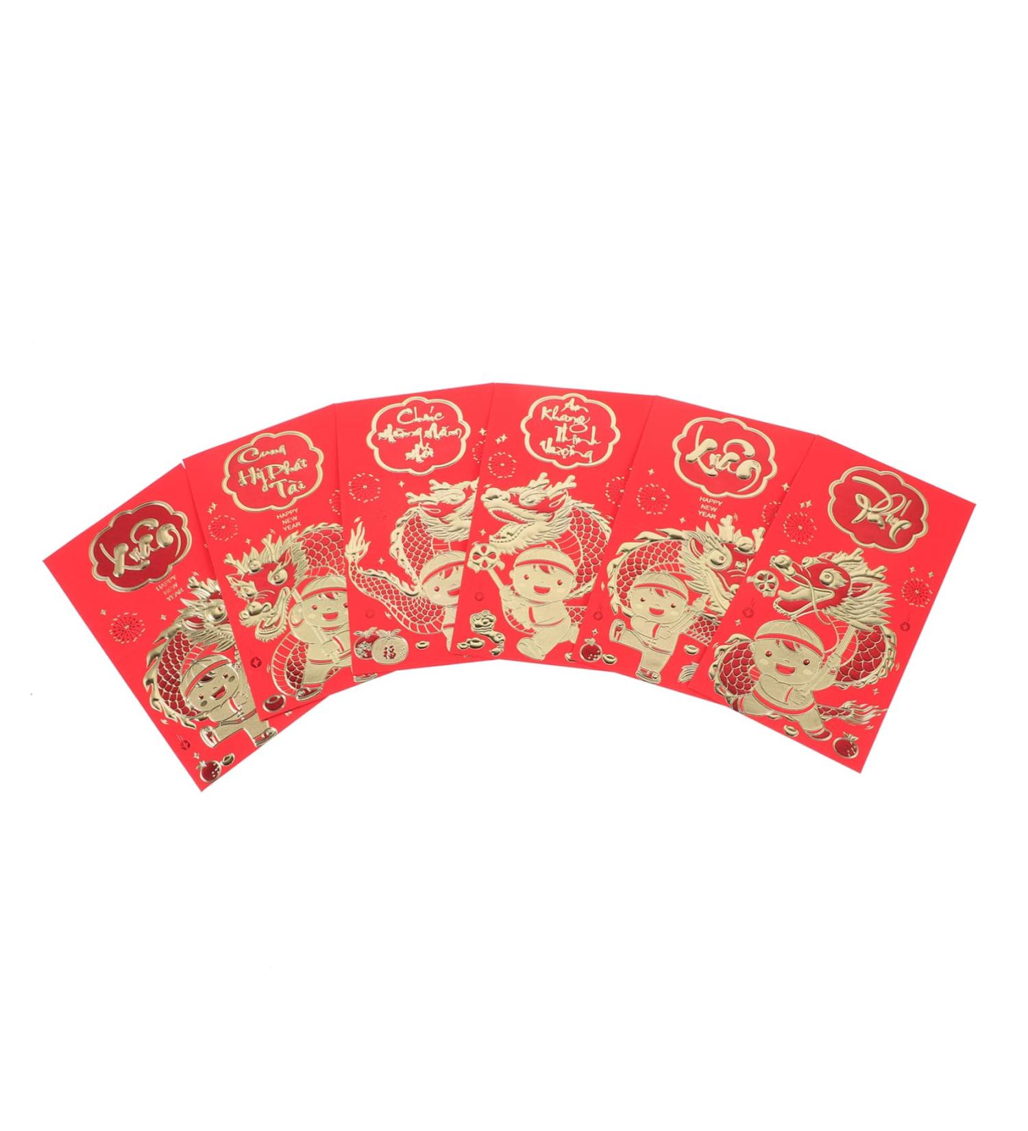 6pcs Red Pocket for New Year Spring Festival Gift Lunar New Year Gift Bags Red Envelopes Chinese Red Packet Chinese Red Envelope New Year Red Envelopes Delicate China Paper - Buy Online on GoSupps.com