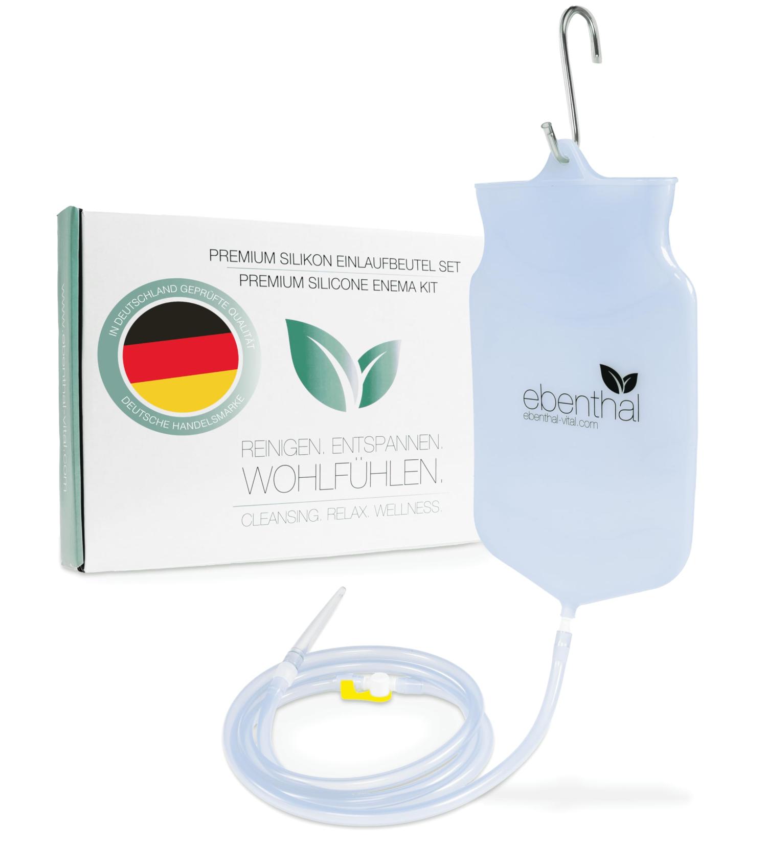 Ebenthal Vital Intestinal Inlet - BPA-Free Colon Cleansing Set with Silicone Bag & 2m Hose | 2-Liter Intimate Shower & Intestinal Flushing - Buy Online on GoSupps.com