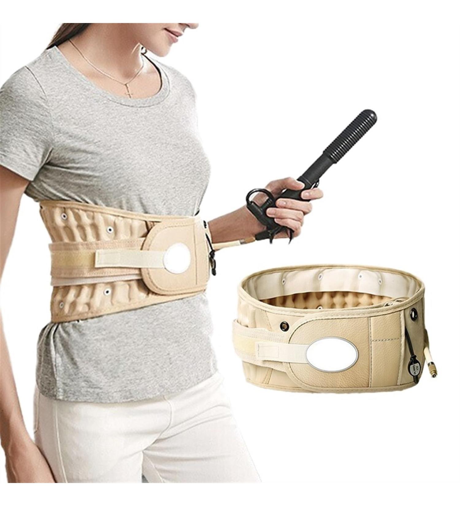 Decompression Lower Back Pain Relief Belt with Adjustable Pillow & Air Massage - Mint Color - Buy Online on GoSupps.com