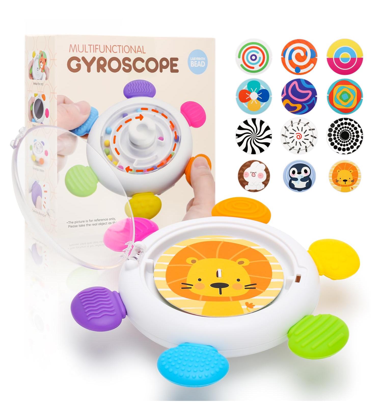 Shop Cldy Baby Teething Ring - Rudder Grasping Toy & Teething Aid for 3+ Months | 12 Cards 24 Patterns Rotating Fidget Spinner - Ideal Nursing Accessories - Buy Online on GoSupps.com