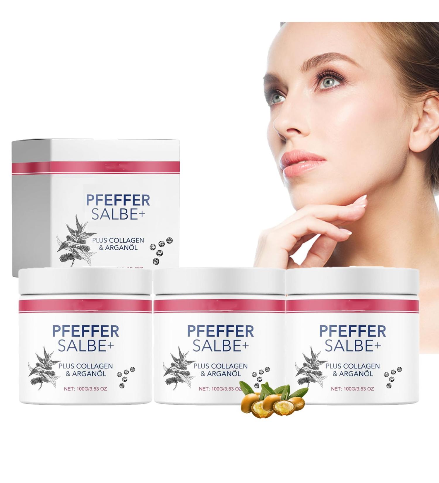 Pepper Ointment Plus - 100ml (3PC) for Browning Relief with Collages & Argan Oil | Active Pepper Rich Formula | International Shipping Available - Buy Online on GoSupps.com