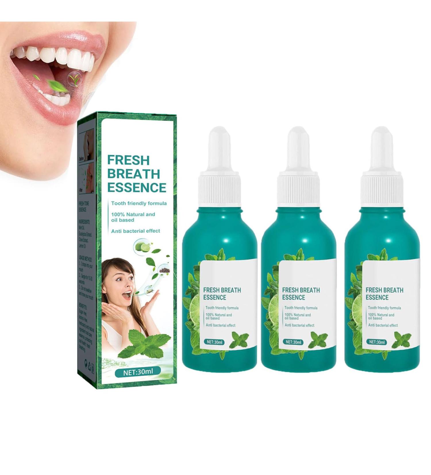 Fresh Breath Oral Care Essence - Natural Breath Freshness Drops for Adults (3PCs) - Improve Your Breath Today! - Buy Online on GoSupps.com