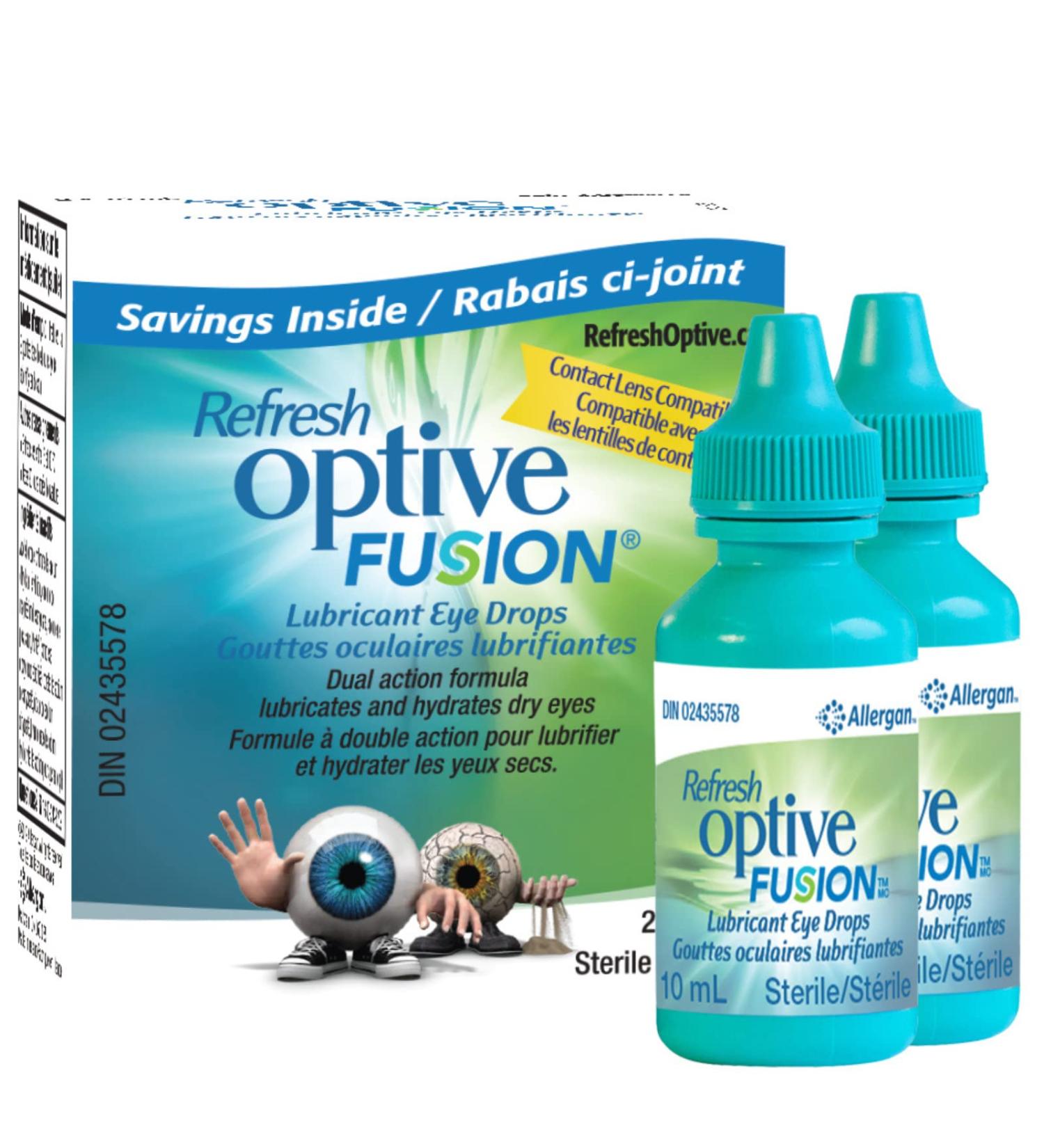 Buy Refresh OPTIVE Advanced FUSION 2X10ML - Moisturizing Eye Drops for Dry Eyes | Fast International Shipping - Buy Online on GoSupps.com