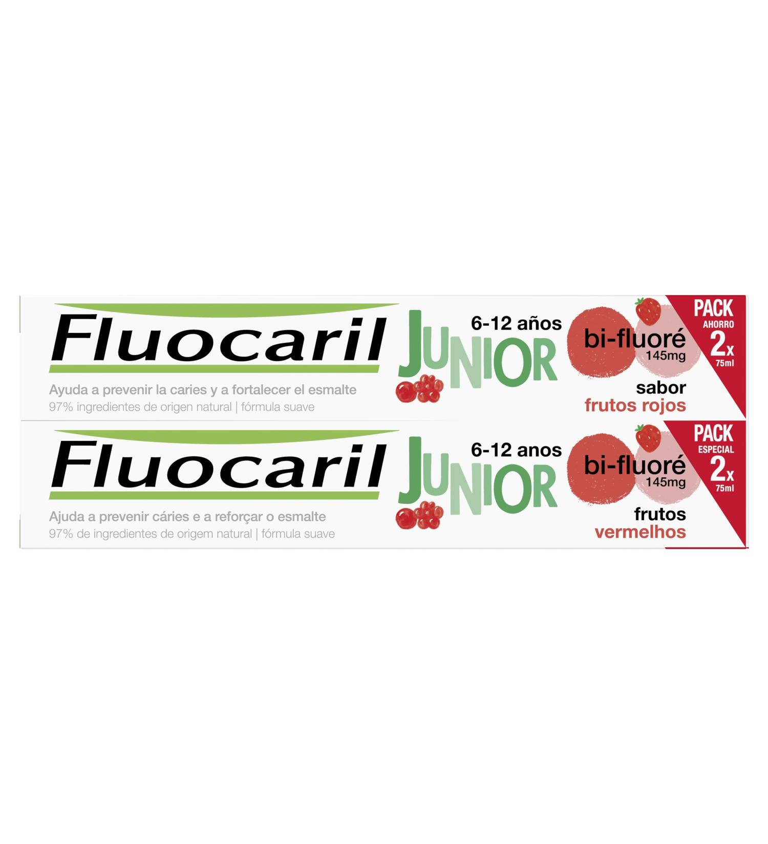 Junior Toothpaste Gel for Ages 6-12 | Fruity Red Flavor - 2x75ml | International Shipping - Buy Online on GoSupps.com