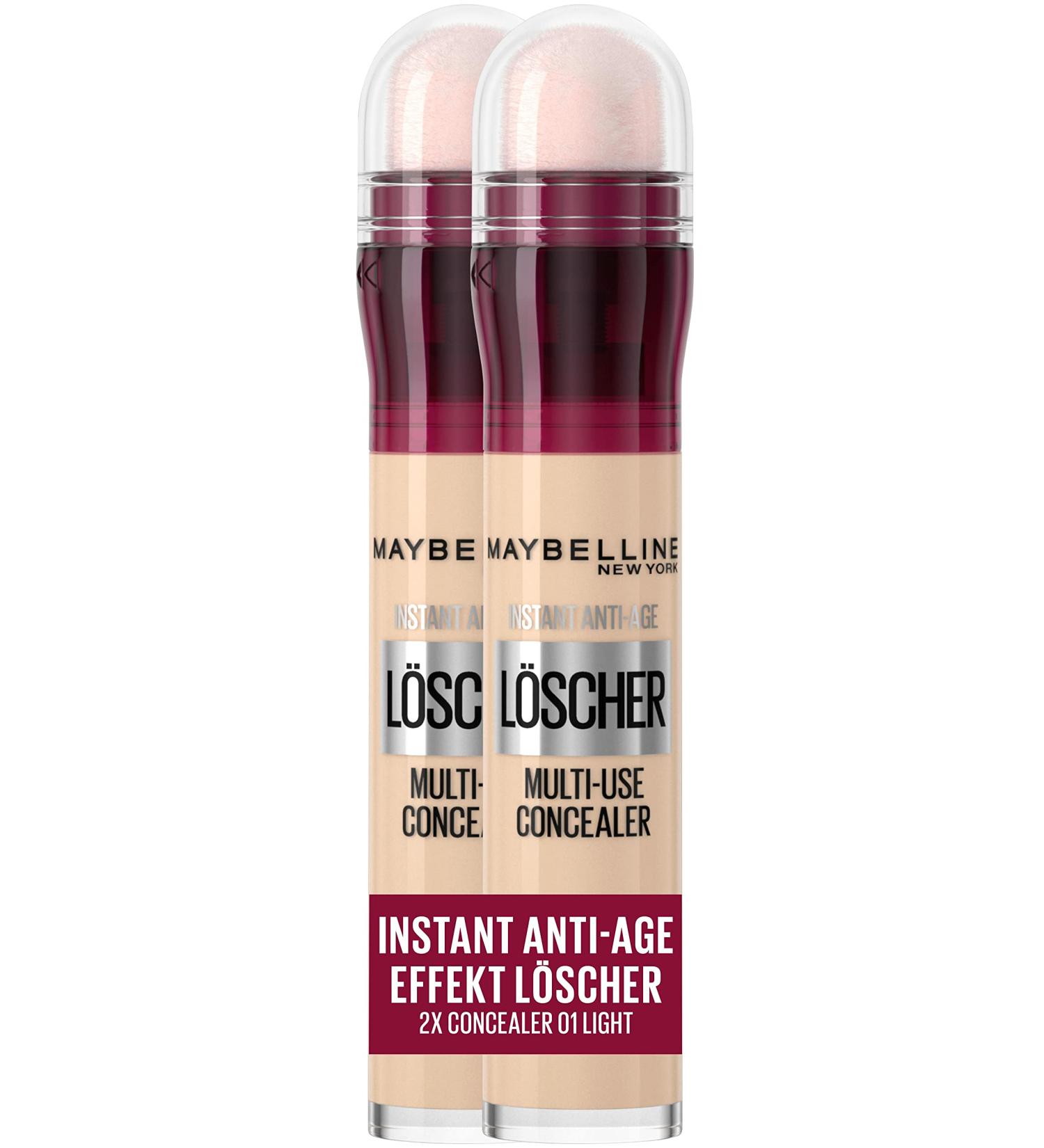 Maybelline New York Instant Anti-Aging Concealer Double Pack - No. 01 Light 2 x 6.8 ml | Micro-Fire Applicator - Buy Online on GoSupps.com