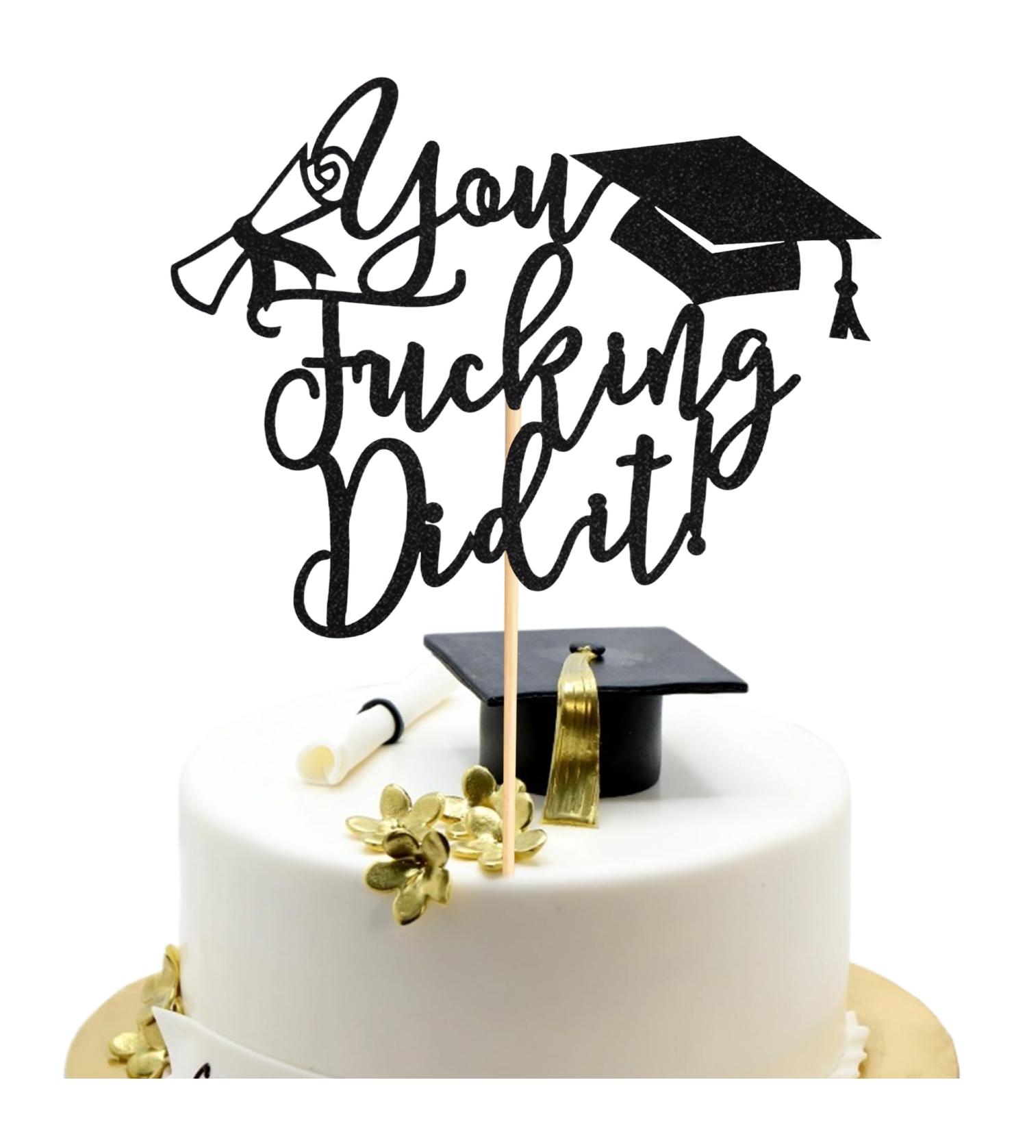 Arthsdite 1Pc You Did It Cake Topper/Class of 2024 Cake Decorations/Congrats Grad Graduation Party Decorations - Black Glitter Black You Did It Cake Topper - Buy Online on GoSupps.com