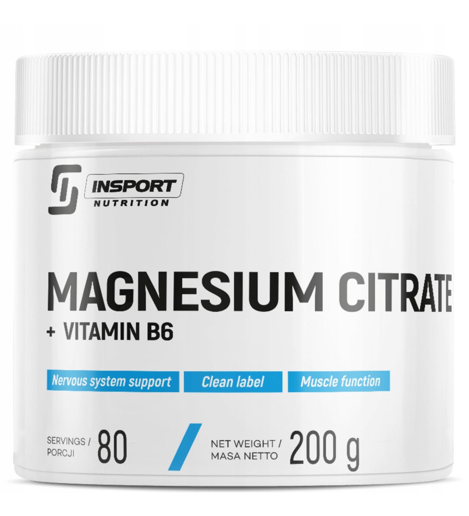  INSPORT Nutrition Magnesium citrate + vitamin B6 200g powder supplement for muscles and energy optimal absorption anti-fatigue | INSPORT Nutrition - Buy Online on GoSupps.com