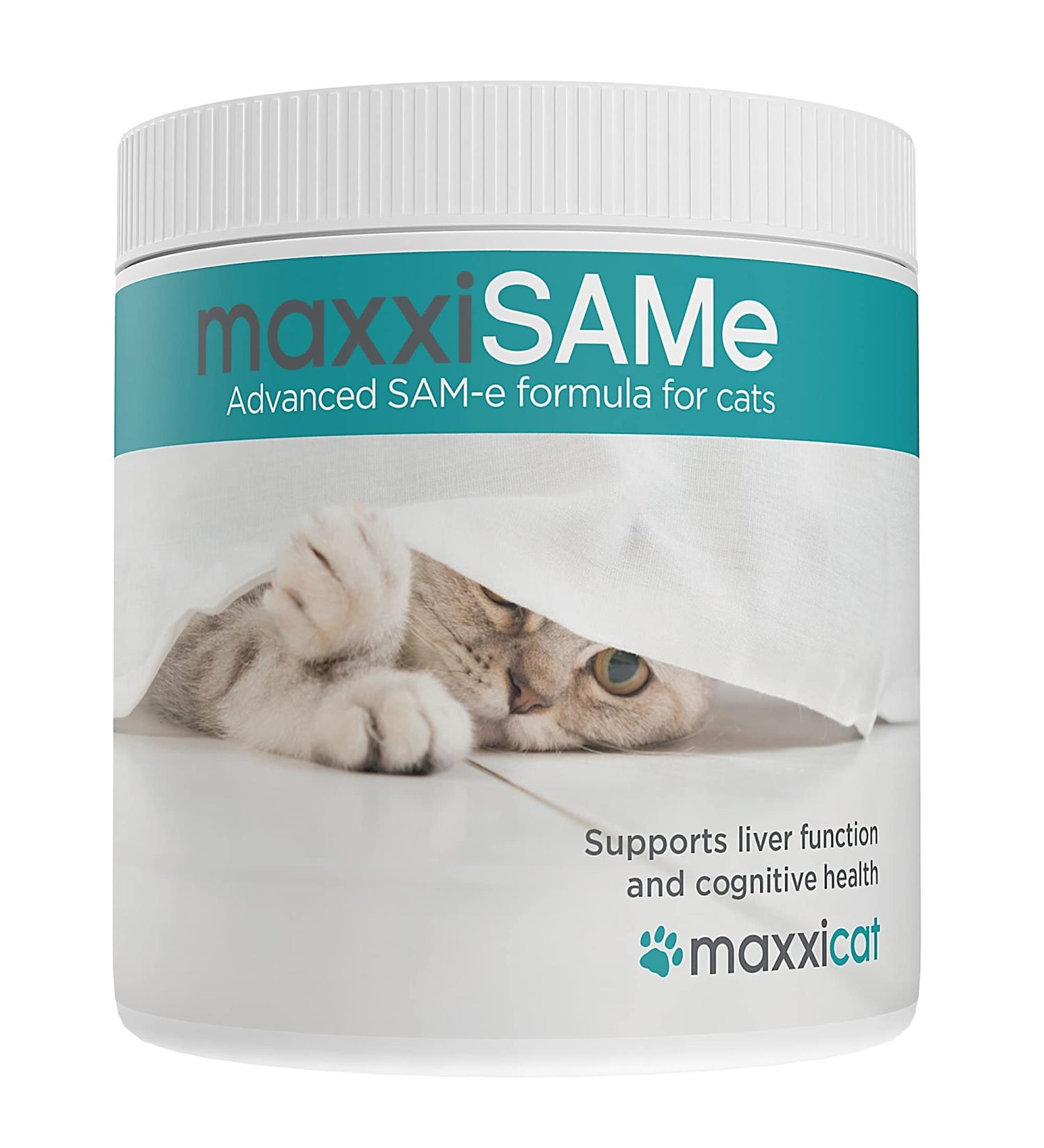 maxxipaws maxxiSAMe Advanced SAM-e Liver and Cognitive Supplement for Cats Given with Food Powder 90 g 90 count (Pack of 1) - Buy Online on GoSupps.com