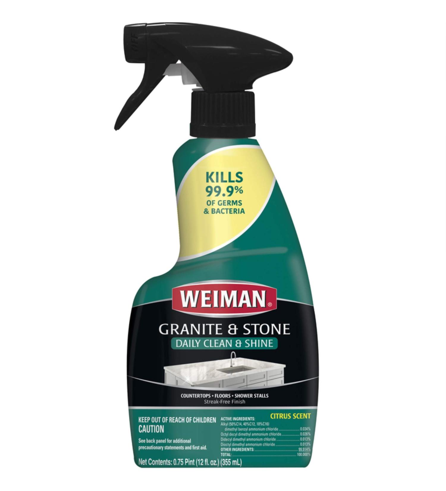 Weiman Granite Cleaner & Polish 12oz - Enhance Colors in Granite, Quartz, Marble & Soapstone - Buy Online on GoSupps.com