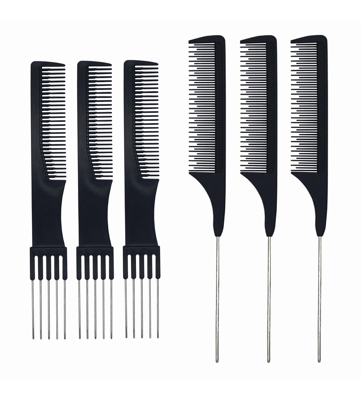 6 Pcs Hair Combs Set - Rat Tail and Teasing Combs for Women's Hair Styling - Buy Online on GoSupps.com