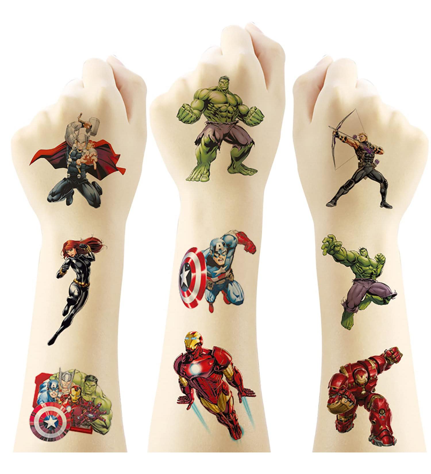 60PC Superhero Temporary Tattoos for Kids - Party Favors, Fake Stickers, Birthday Supplies - Buy Online on GoSupps.com