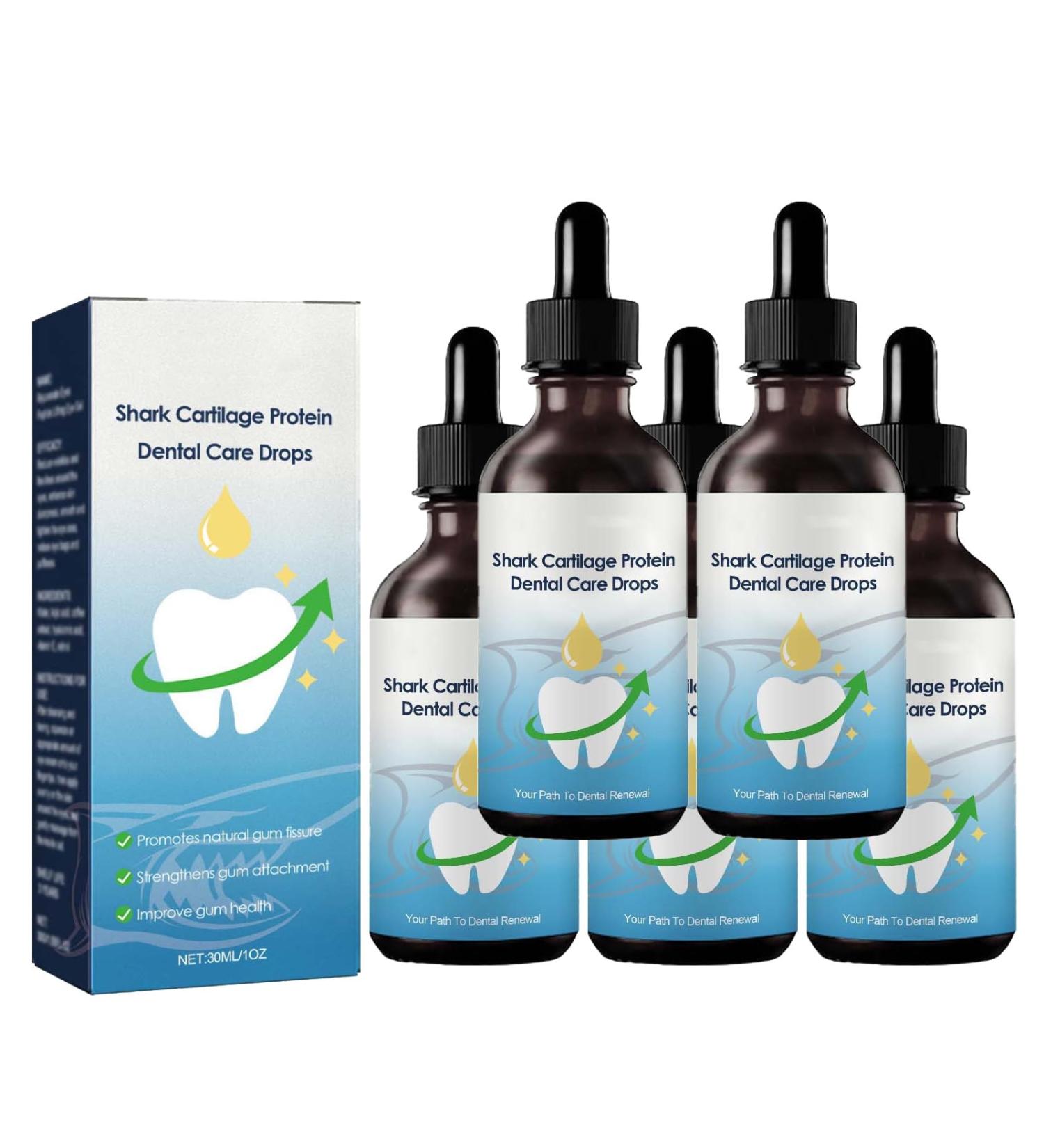Shark Cartilage Protein Drops for Tooth Growth & Stain Removal - 5PCs | Dental & Oral Recovery - Buy Online on GoSupps.com