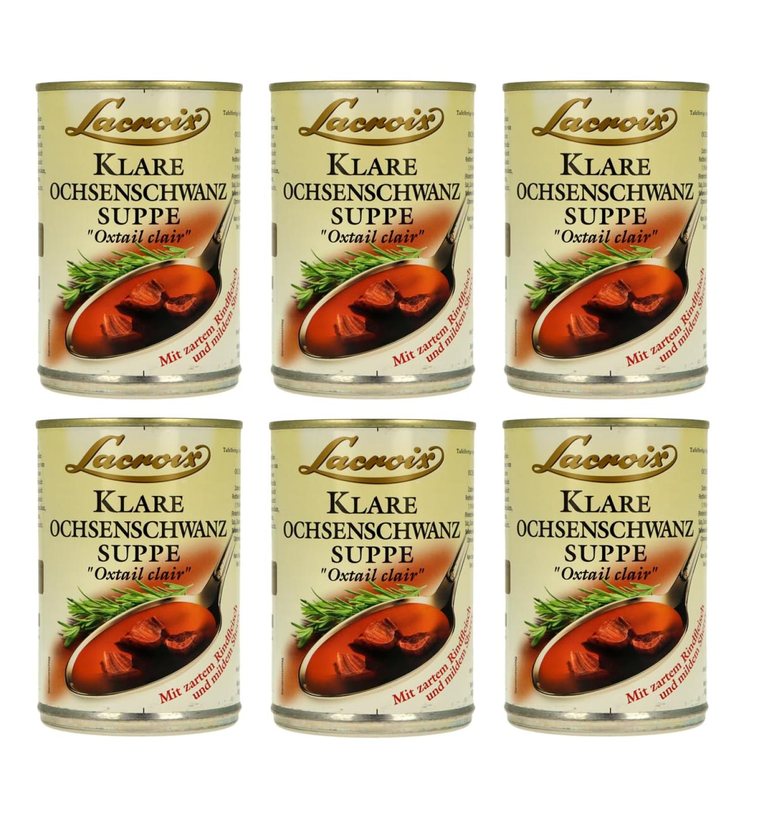 Lacroix Clear Oxtail Soup 6x400ml - Premium International Shipping - Buy Online Now! - Buy Online on GoSupps.com