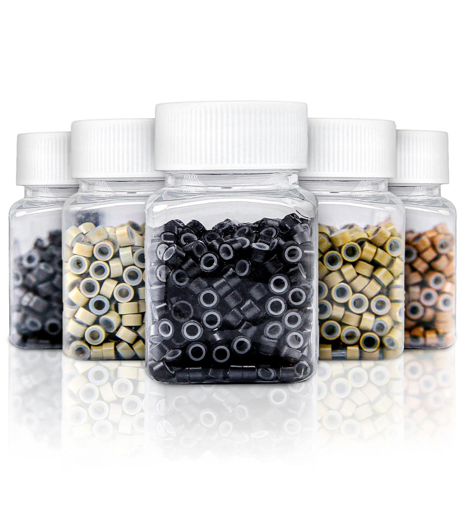 2500 Silicone-lined Hair Extension Beads - 5 Color Microbeads for Hair Extensions - Buy Online on GoSupps.com