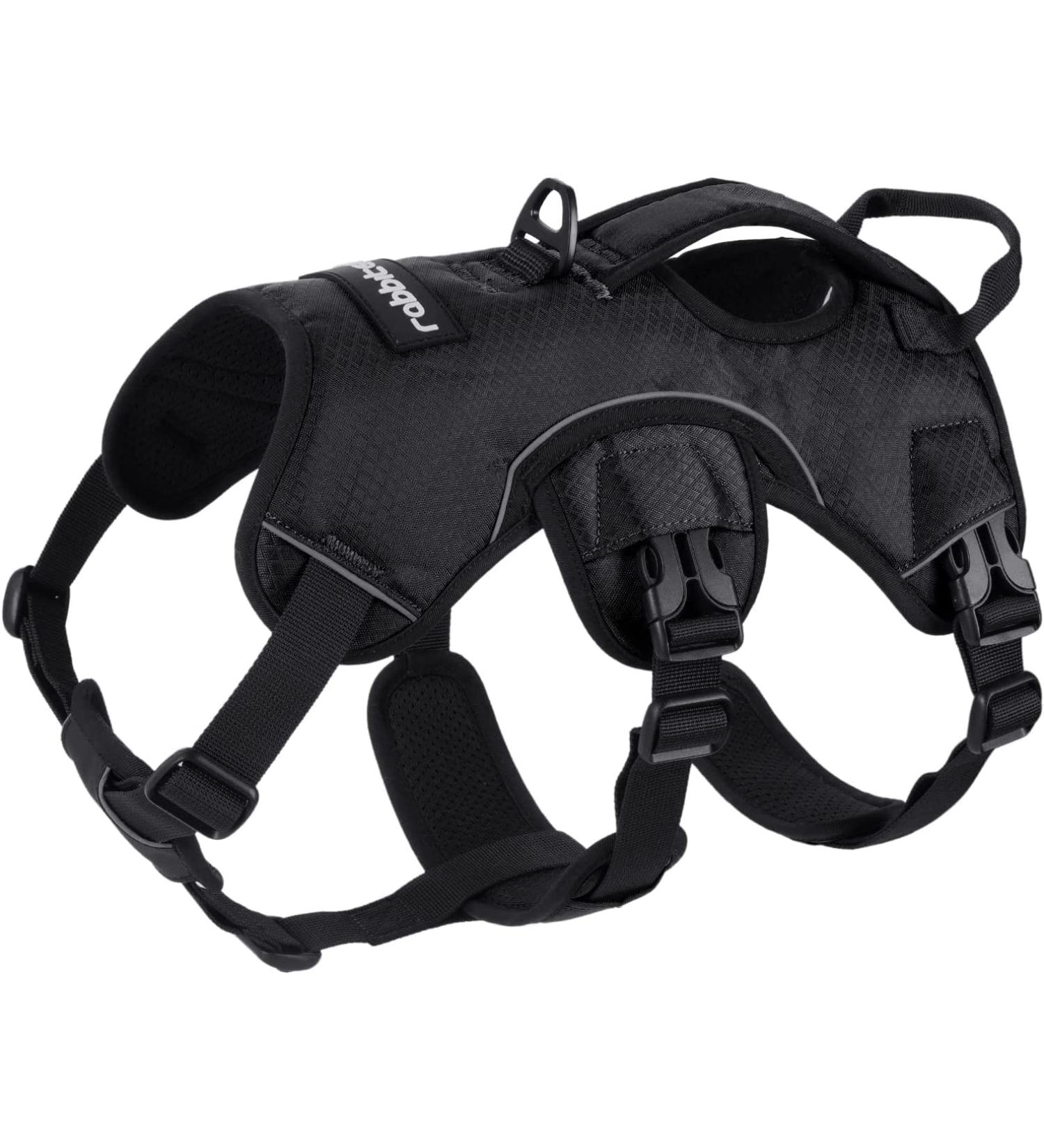 Buy Rabbitgoo No-Pull Dog Harness with Handle | Adjustable Vest for Large Dogs | Safe Control & Comfort | Outdoor Training | 1 Pack - Black - Buy Online on GoSupps.com
