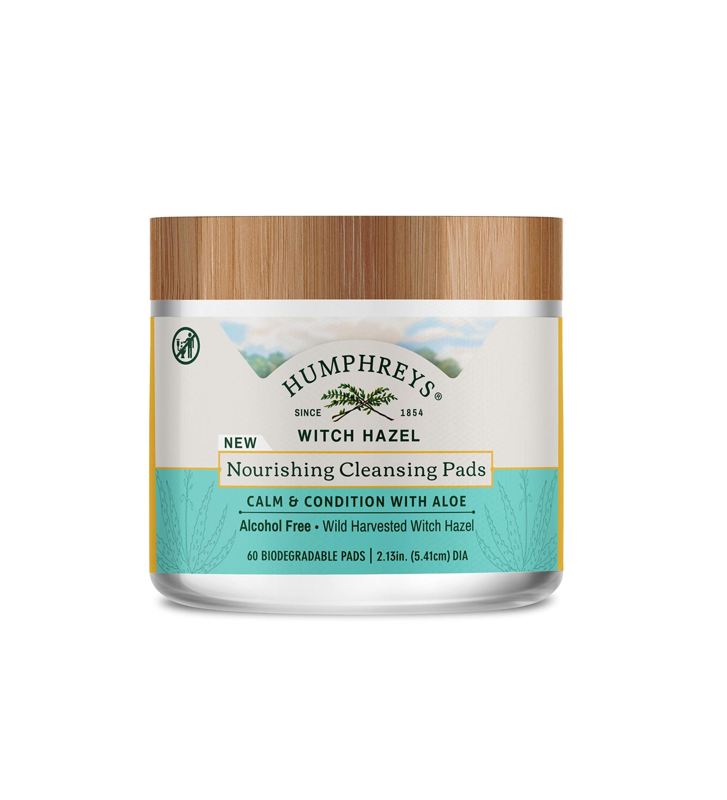 Humphreys Nourishing Witch Hazel Cleansing Pads with Aloe - Alcohol Free & Unscented - Buy Online on GoSupps.com