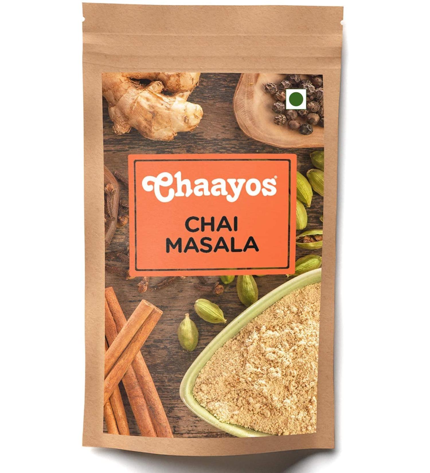 Chaayos Chai Masala - Aromatic Tea Masala Powder with 100% Natural Ingredients - 200g 500 Cups  - Buy Online on GoSupps.com