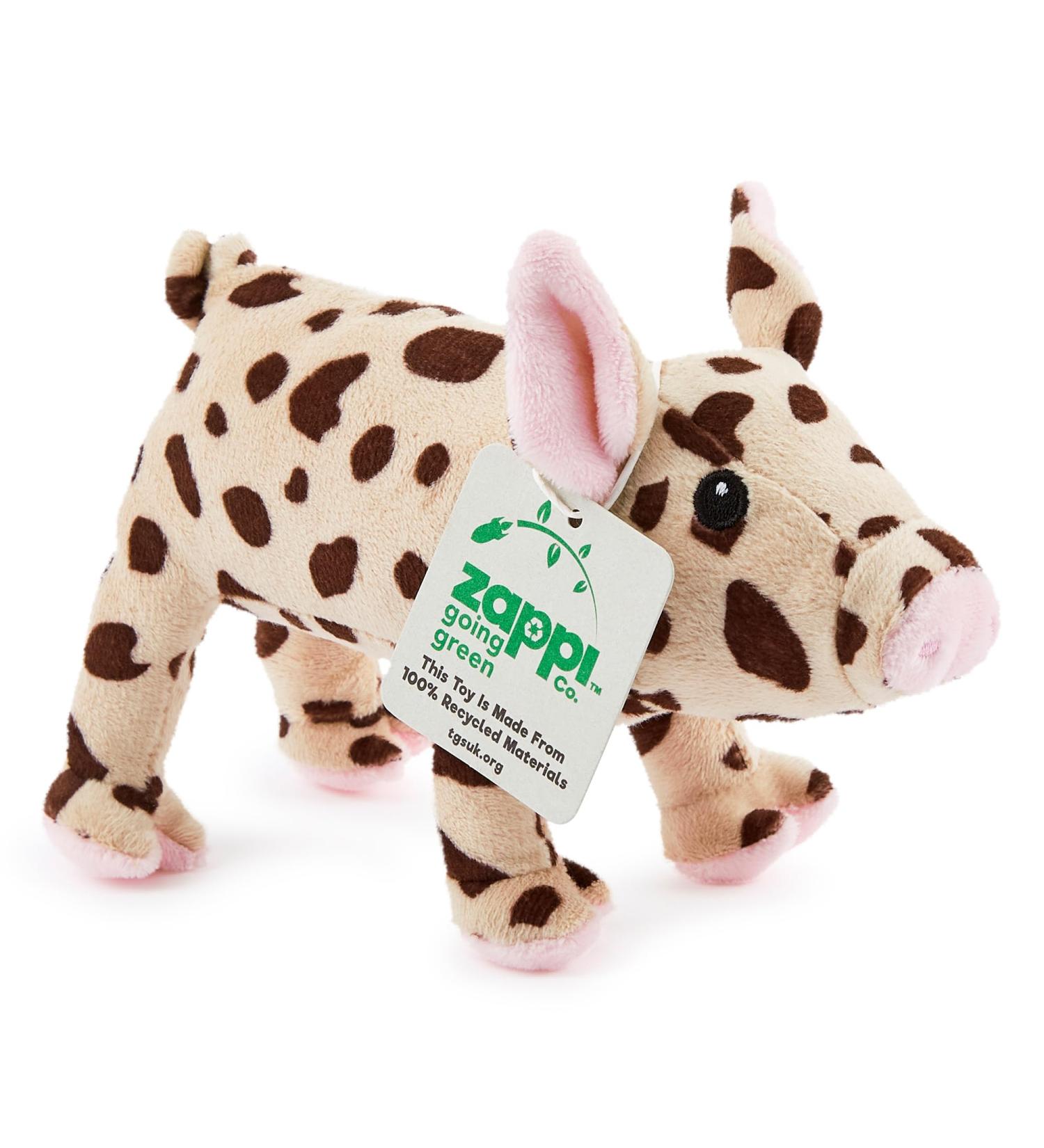 Zappi Co Spotted Pig Plush Toy - 100% Recycled Material | Eco-Friendly Stuffed Animal for Newborns | 17cm Length - Buy Online on GoSupps.com