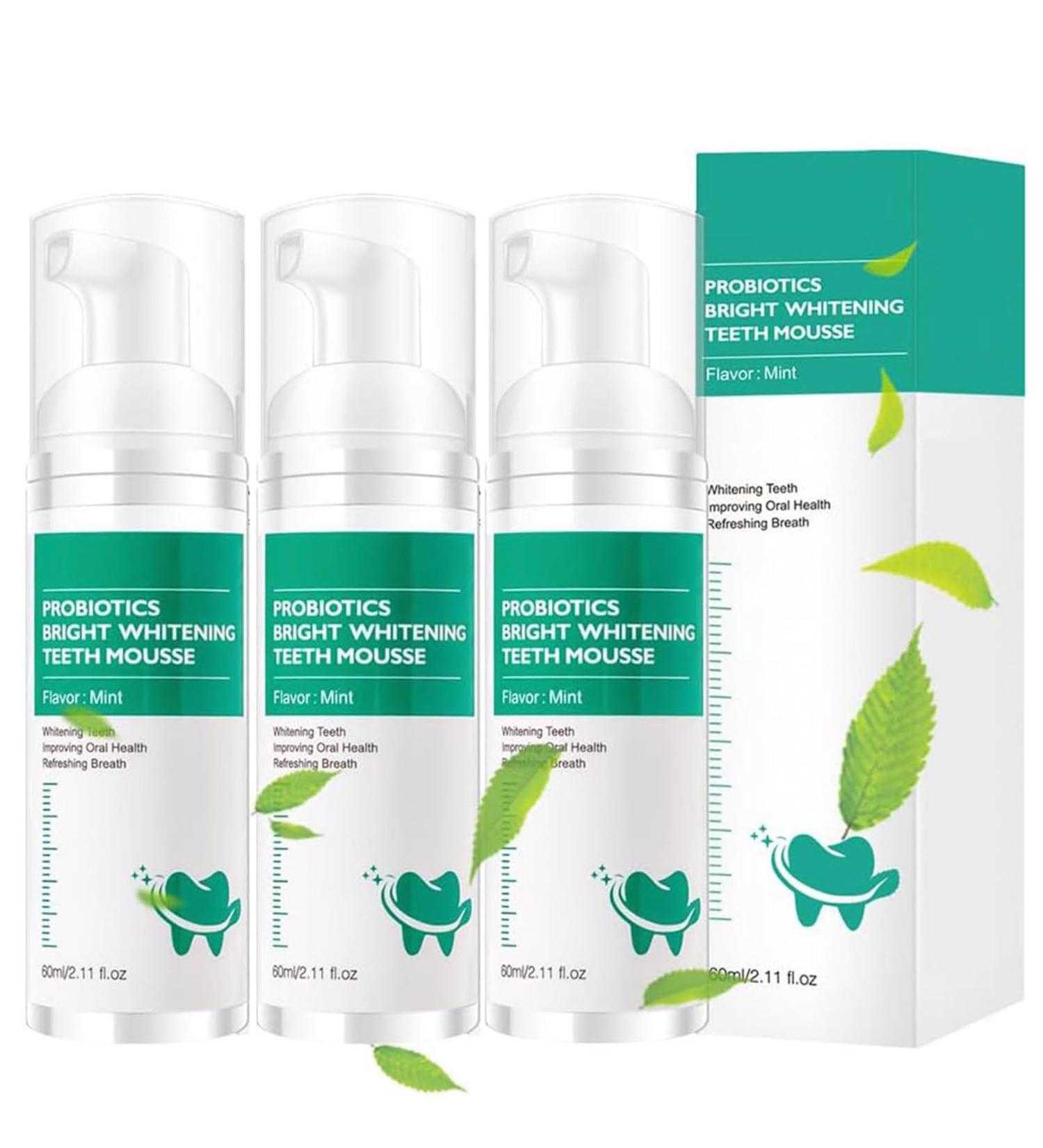 Probiotics Bright Whitening Teeth Mousse | Oral Repair Treatment & Whitening Mouthwash | 3PCs for Gum Health - Buy Online on GoSupps.com