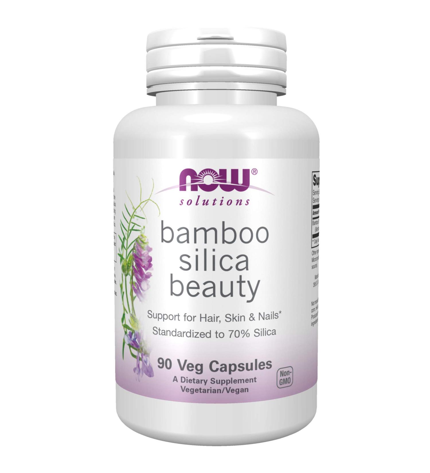 Now Foods Bamboo Silica Beauty â€“ 90 Veg Capsules for Healthy Skin & Hair - Buy Online on GoSupps.com