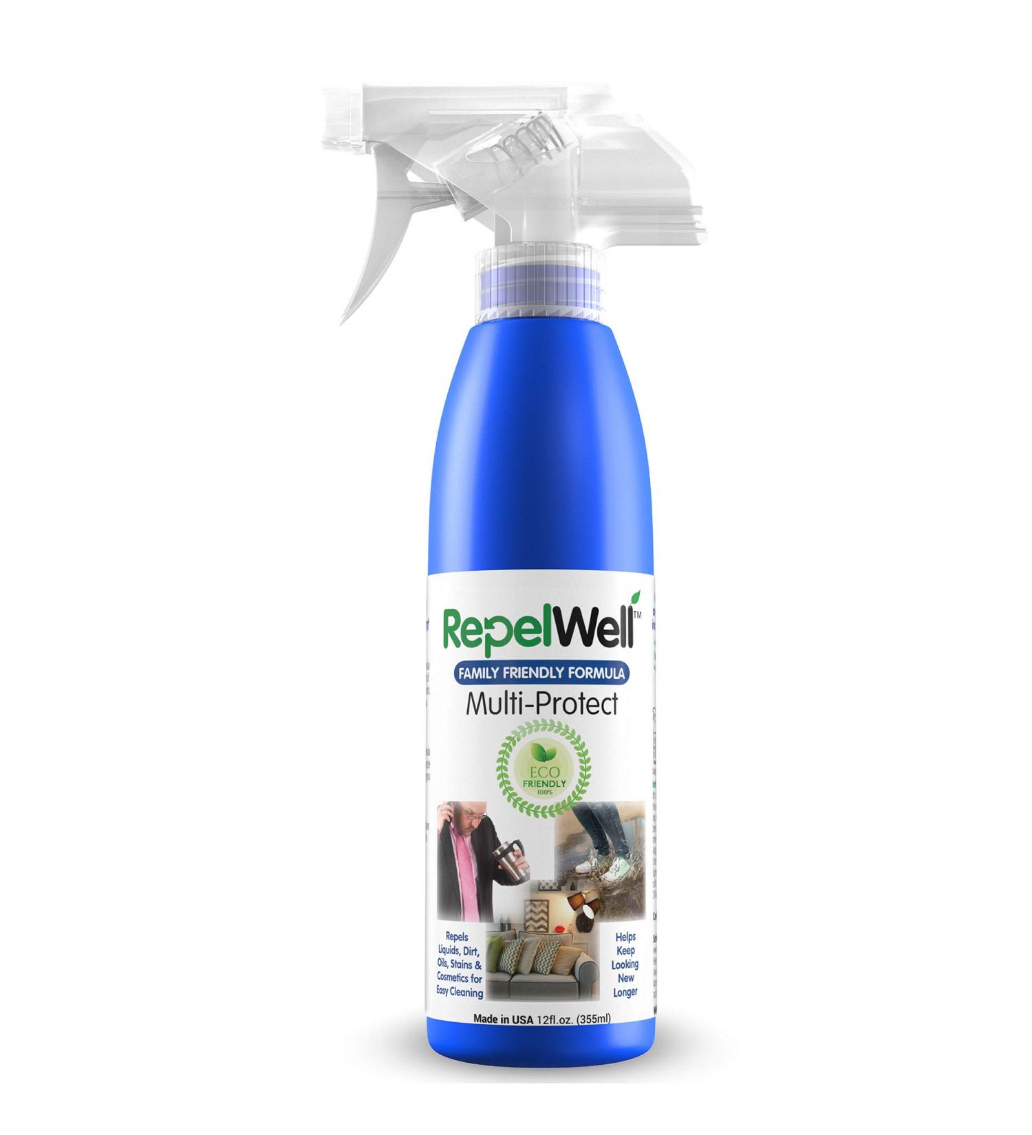 RepelWell Multi-Protect Stain & Water Repellent (12oz) Eco-Friendly  Pet-Safe Spray Keeps Your Belongings Clean  Dry and Looking Like New  Protects Fabric  Upholstery  Leather  Footwear & More Multi Protect 12oz - Buy Online on GoSupps.com