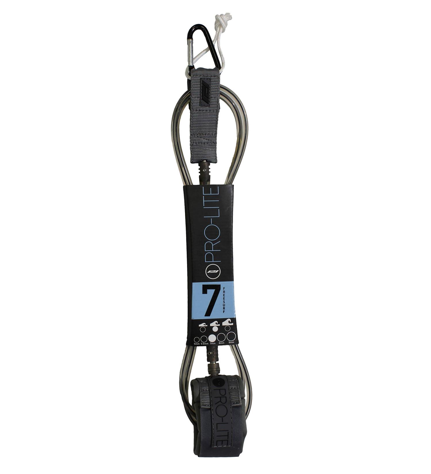 Pro-Lite Surfboard Leash-Freesurf Style Smoke W/ Core 7'0