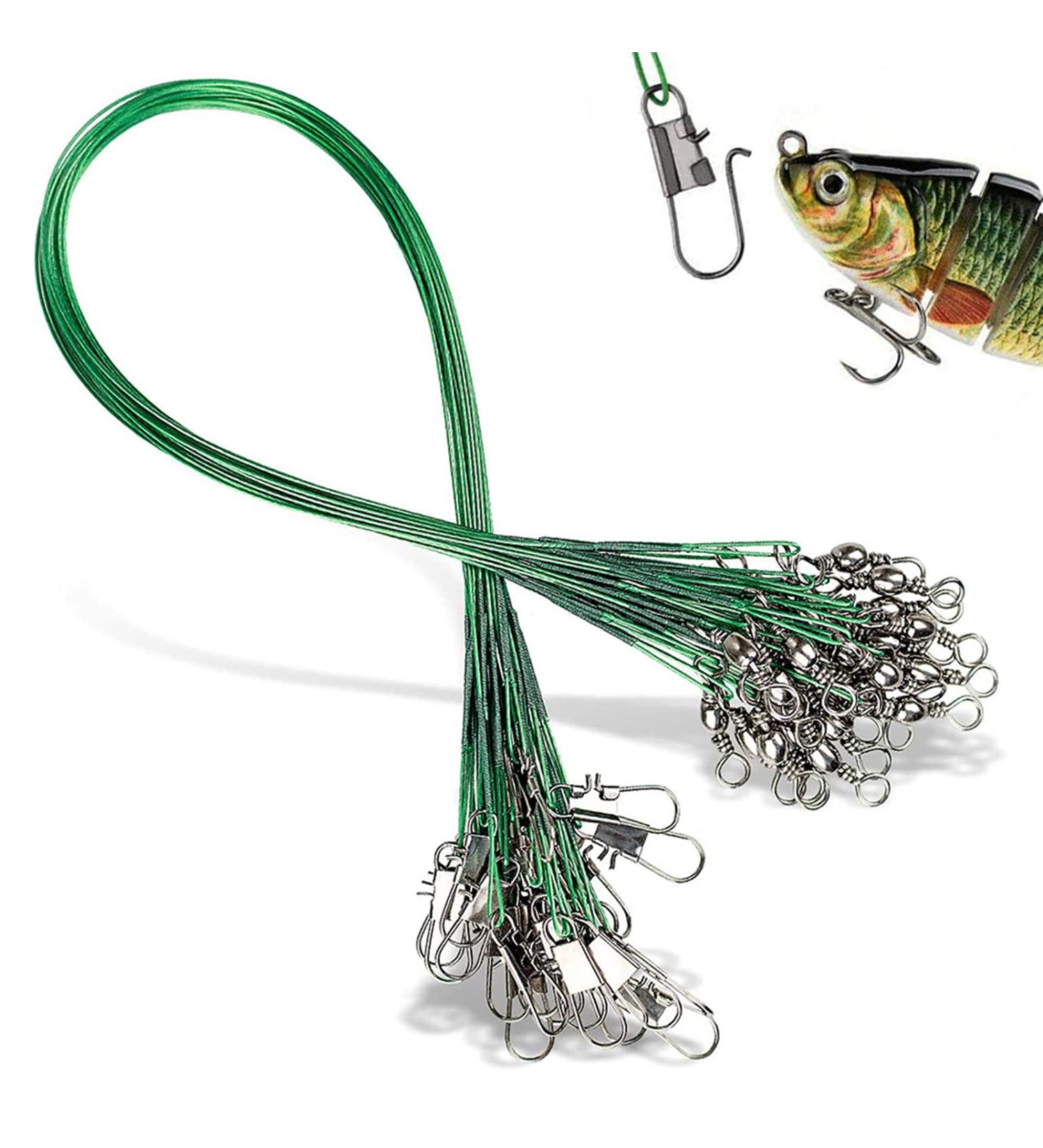High-Quality Stainless Steel Fishing Line - 100-Piece Leader Wire with Rotating Snaps for Ultimate Fishing Performance - Buy Online on GoSupps.com