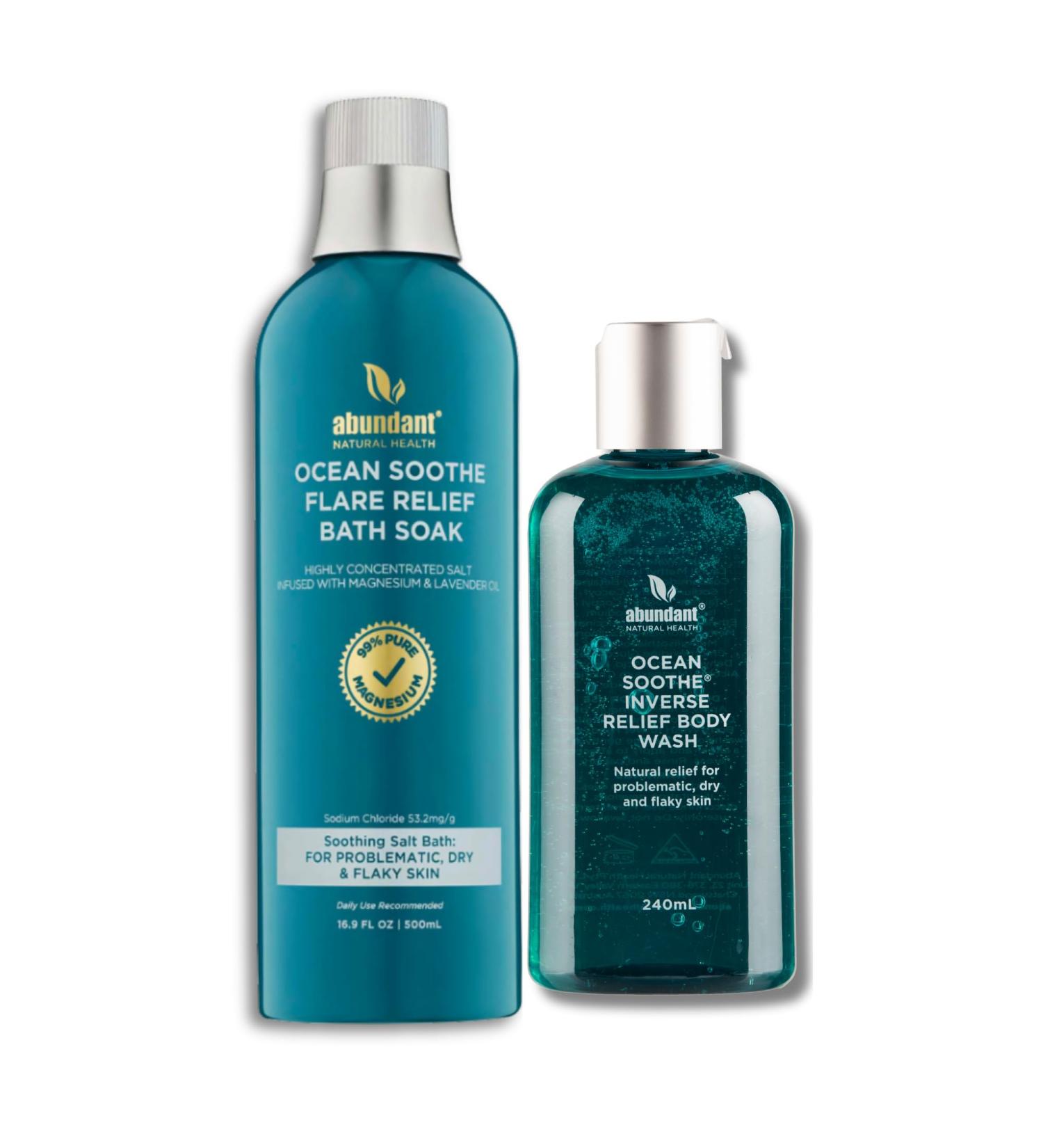 Abundant Natural Health Ocean Soothe Starter Bath Bundle with Highly Concentrated Pure Magnesium Salts and Lavender Oil to Help Relieve Problematic and Dry Skin Safe for Sensitive Skin - Buy Online on GoSupps.com