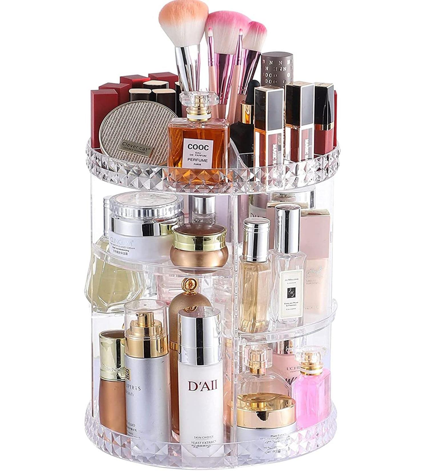 Cq acrylic 360 Degree Rotating Makeup Organizer - 4 Tier Adjustable Cosmetic Storage Display Case - Buy Online on GoSupps.com