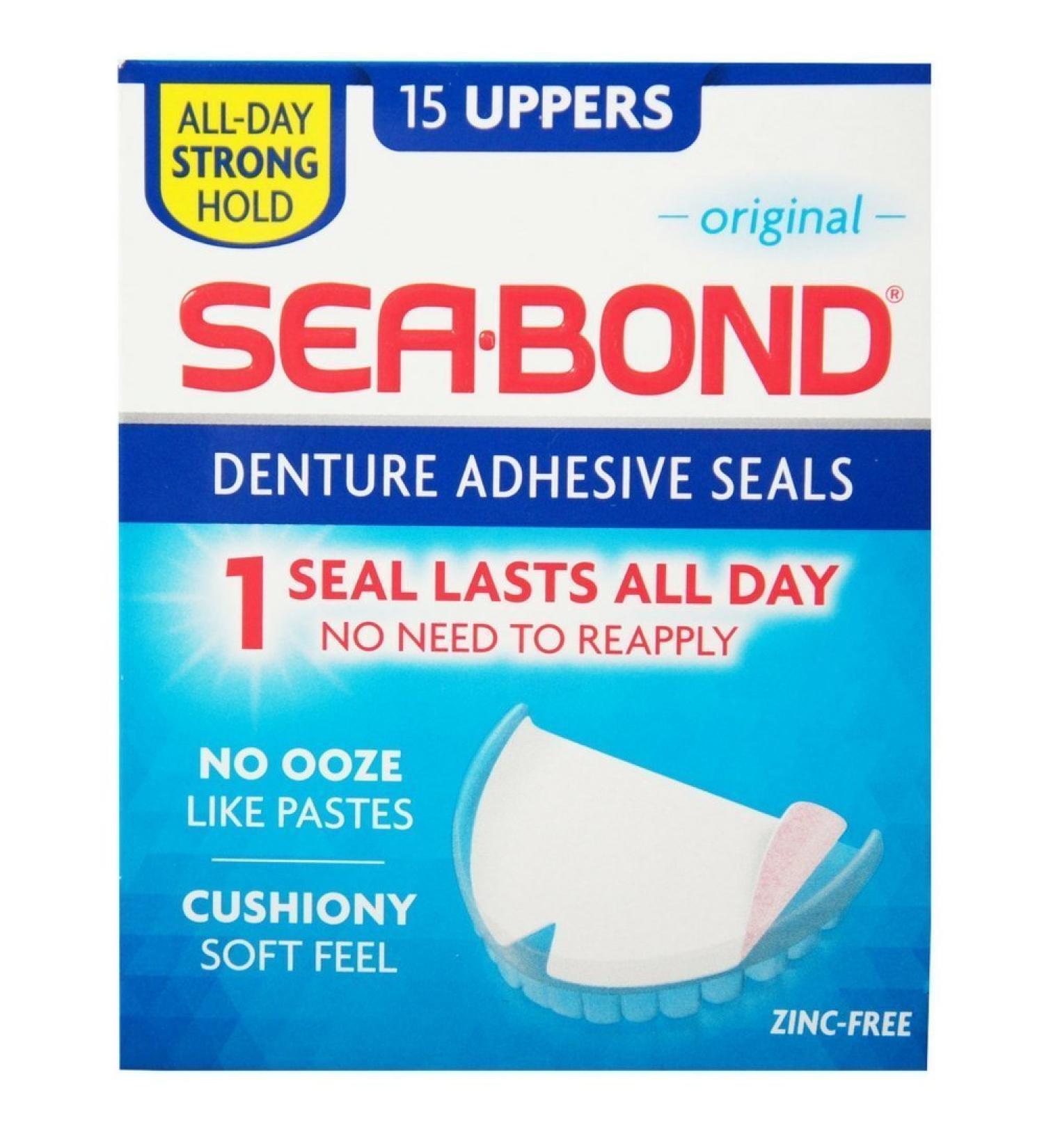 SEA-BOND Denture Adhesive Seals Uppers Original 15 ea (Pack of 5)