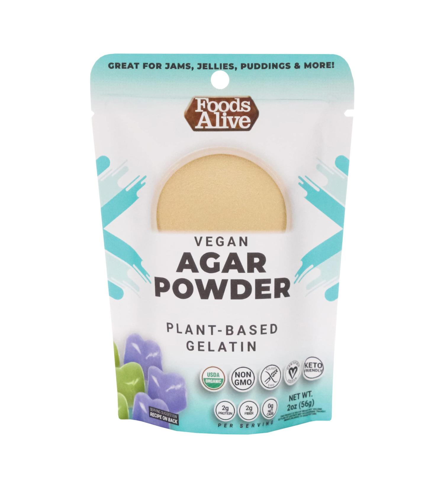 Foods Alive Agar Powder | Plant-Based Gelatin 2 oz (56 g) - Vegan & Gluten-Free - Buy Online on GoSupps.com