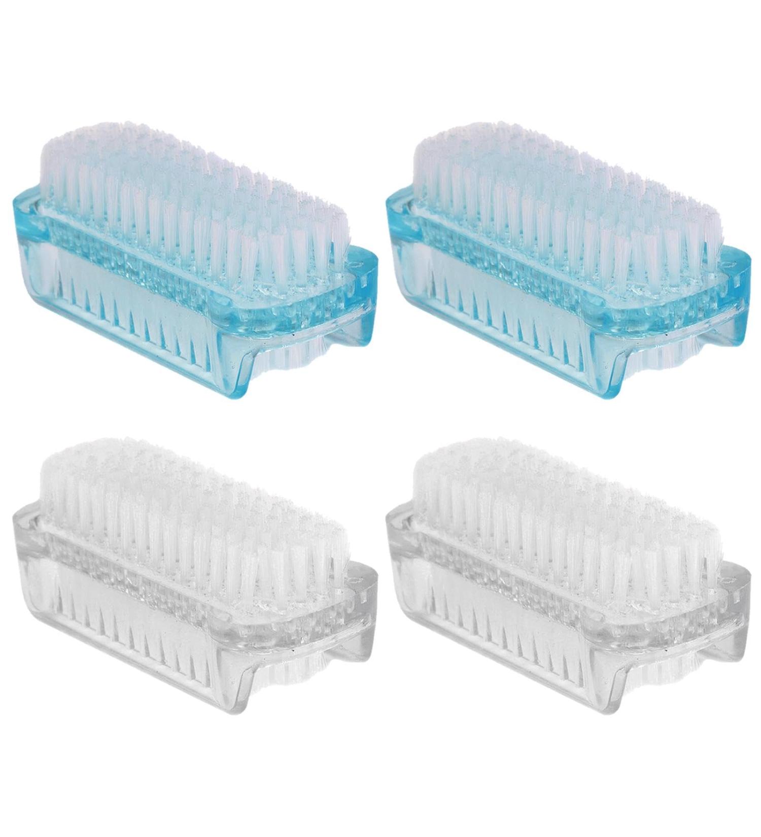 Autuuuckee Double-Sided Nail Brush Set - 4-Part Cleaning Kit for Toenails - Blue & Transparent Finger Brushes - Buy Online on GoSupps.com