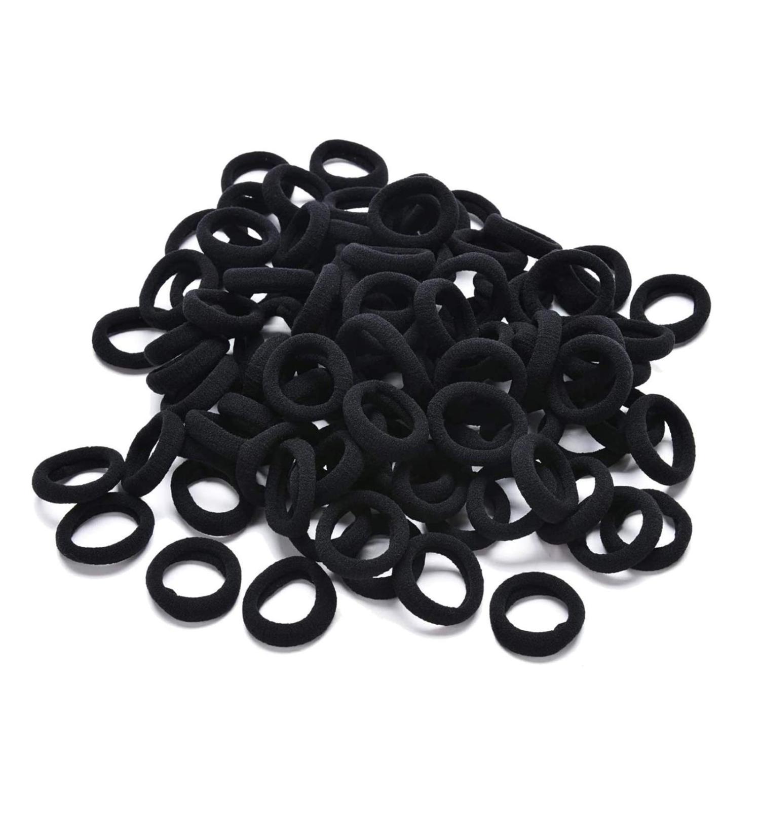 LEBQ 200 Mini Hair Bands for Girls & Babies - Soft Elastic Hair Ties in Black | Perfect for Kids' Hairstyles - Buy Online on GoSupps.com