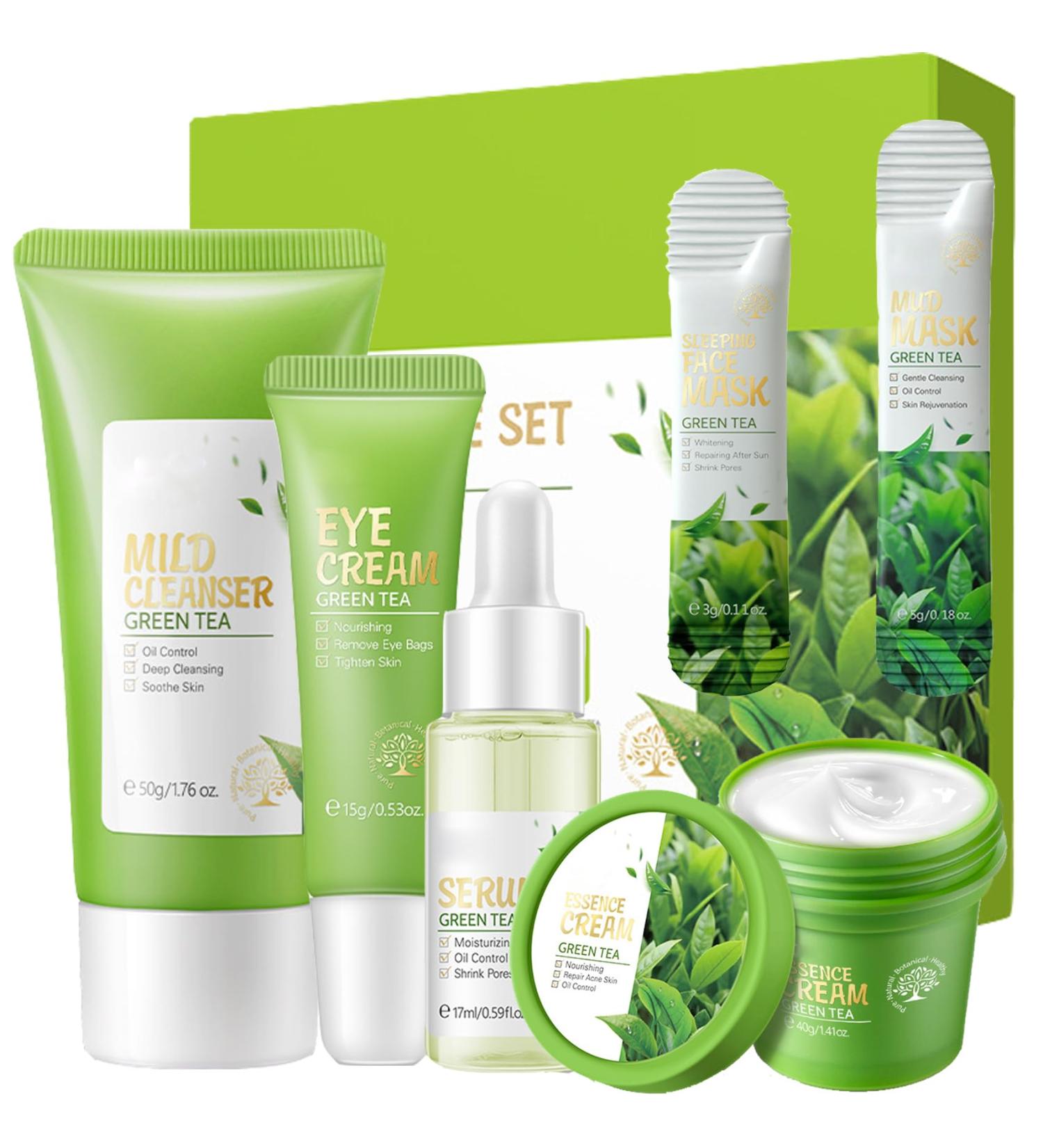 Green Tea Skincare Set for Women - Complete Facial Care Routine Kit - Buy Online on GoSupps.com