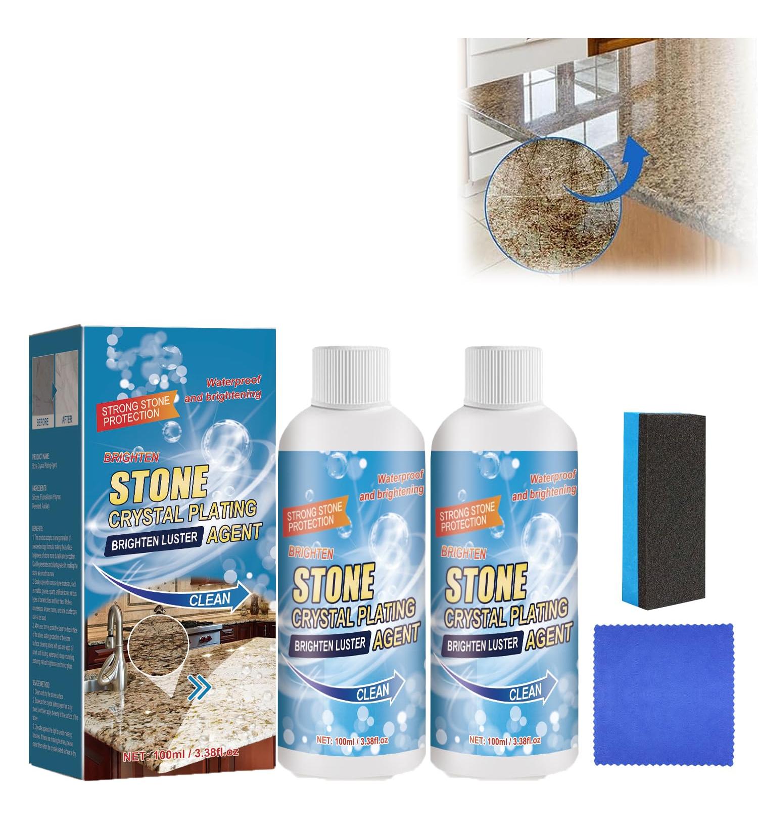 Stone Crystal Plating Agent Stone Stain Remover Cleaner Quartz Countertop Stain Remover for Tile Quartz Kitchen Cooktops (2 pcs 100ml) 2 pcs 100ml - Buy Online on GoSupps.com