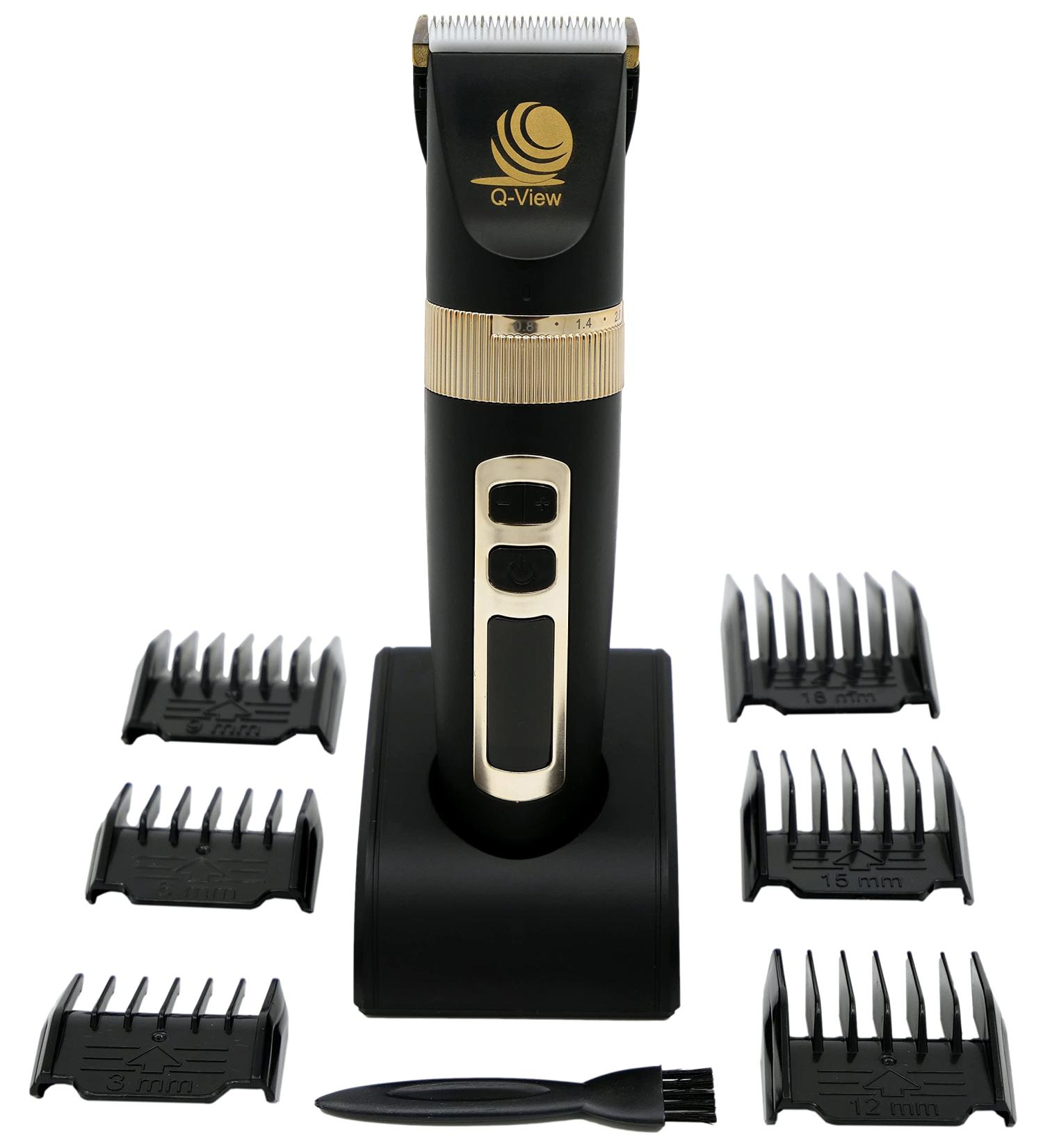 Hair Clippers for Men Cordless Q-View Professional Mens Hair Clippers Hair Trimmer Electric Hair Cutting Kit with LCD Display Charging Dock and 9 Combs for Men Kids and Family - Buy Online on GoSupps.com