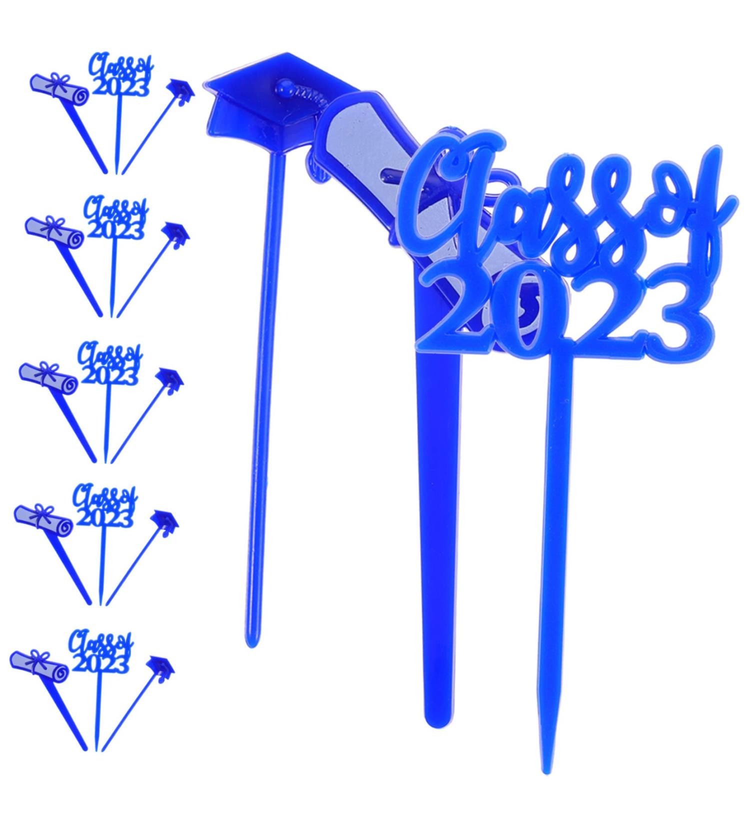Toyvian 30pcs 2023 Graduation Cake Insert Graduation Dessert Topper 2023 Graduation Class of 2023 Decorations Graduation Cakes Toppers Graduation Cupcake Pick Cupcakes Graduate Delicate 7.6X4CM Blue - Buy Online on GoSupps.com