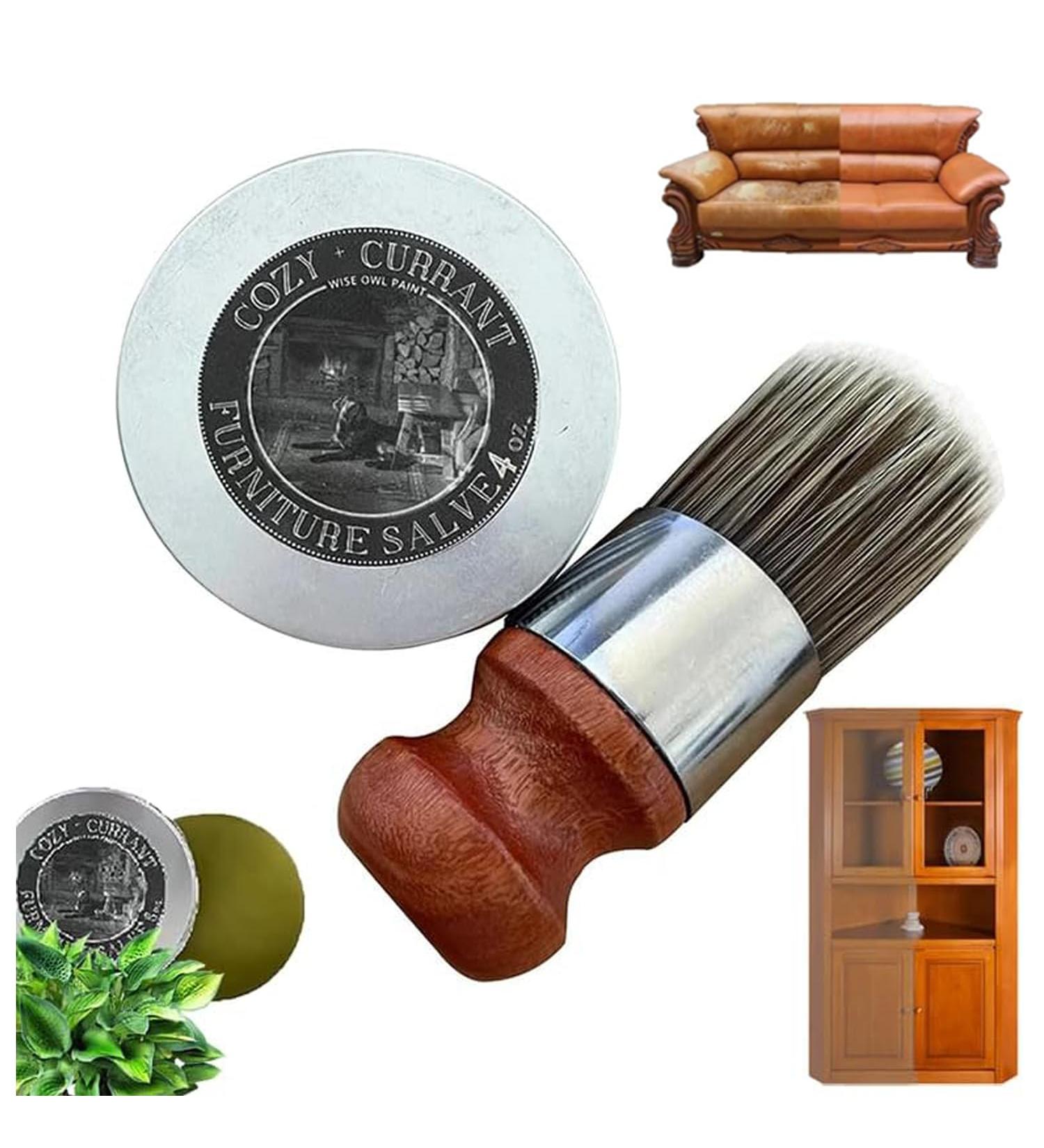 Premium Leather Salve for Furniture & Car Seats | Wood & Leather Care Brush Included - Buy Online on GoSupps.com