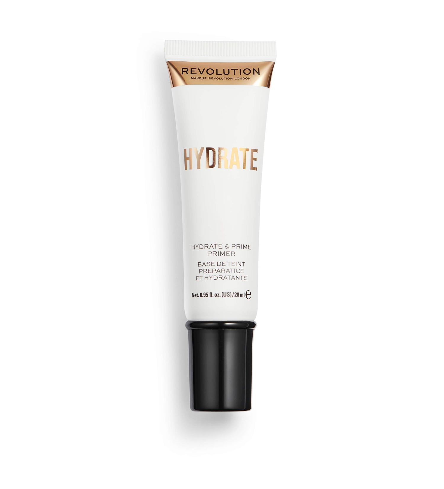 Makeup Revolution Hydrate Primer 0.95 Fl Oz | Water-Based, Hyaluronic Acid & Vitamin E | Lightweight, Vegan & Cruelty-Free - Buy Online on GoSupps.com