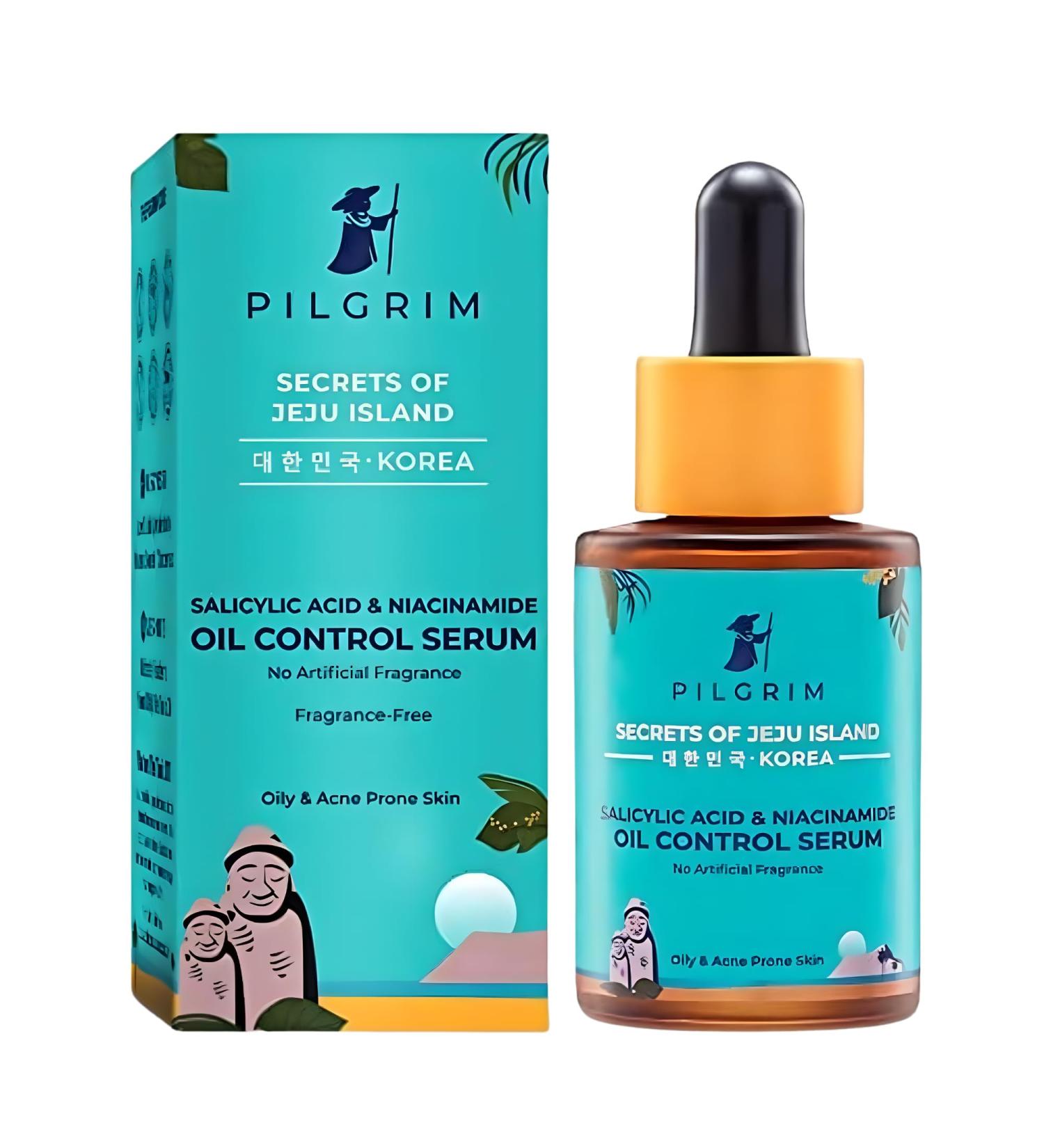 Pilgrim Salicylic Acid 2% & Niacinamide 3% Oil Control Face Serum | Lightweight Leave-On for Oily Acne-Prone Skin | Helps Unclog Pores Control Shine & Smooth Texture | 1.01 Fl Oz (30ml) - Buy Online on GoSupps.com