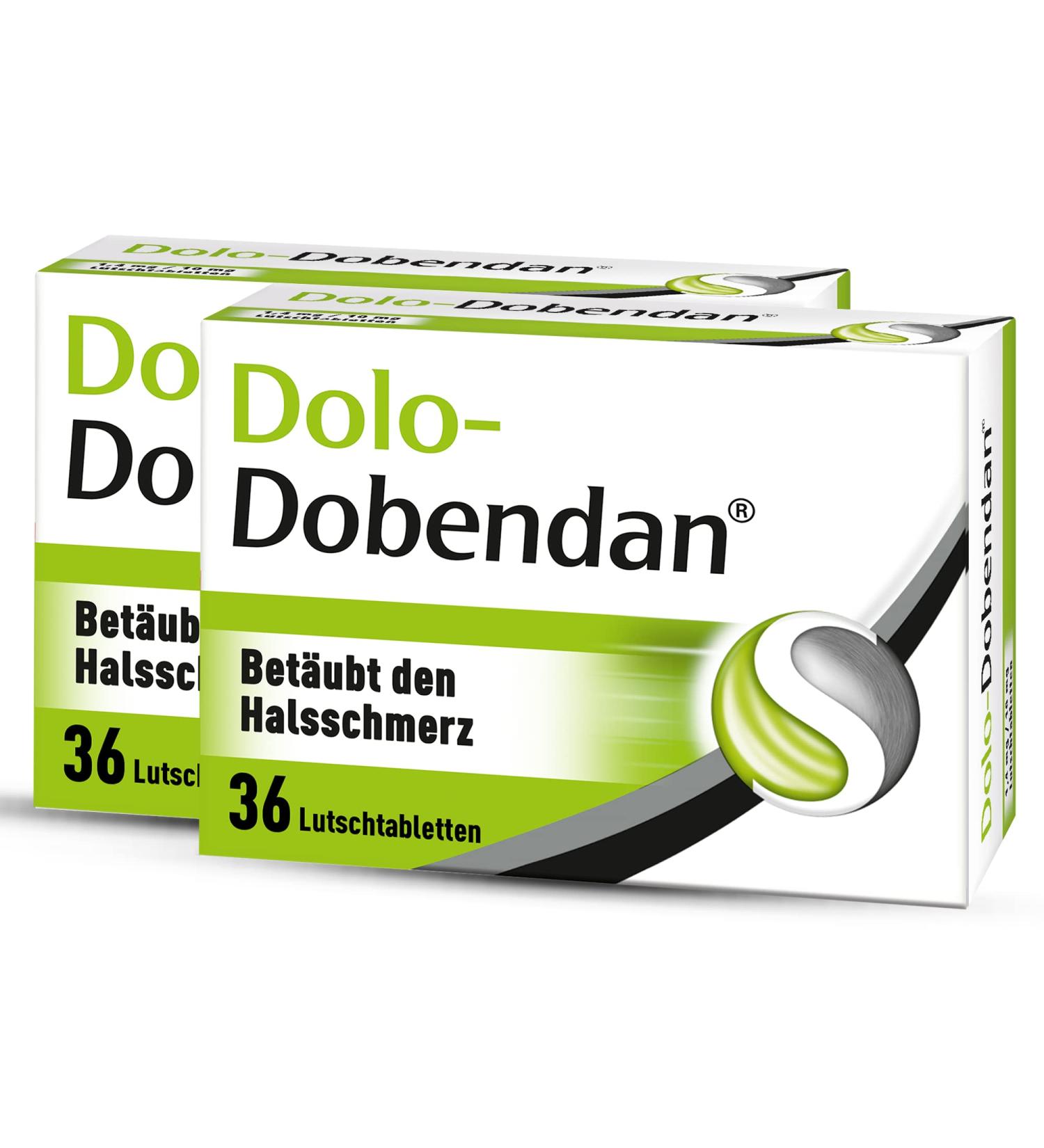 Buy Double Pack DOLO-DOBENDAN Lozenges for Severe Sore Throats - Anesthetic Effect 2x36 Tablets - Fast International Shipping - Buy Online on GoSupps.com