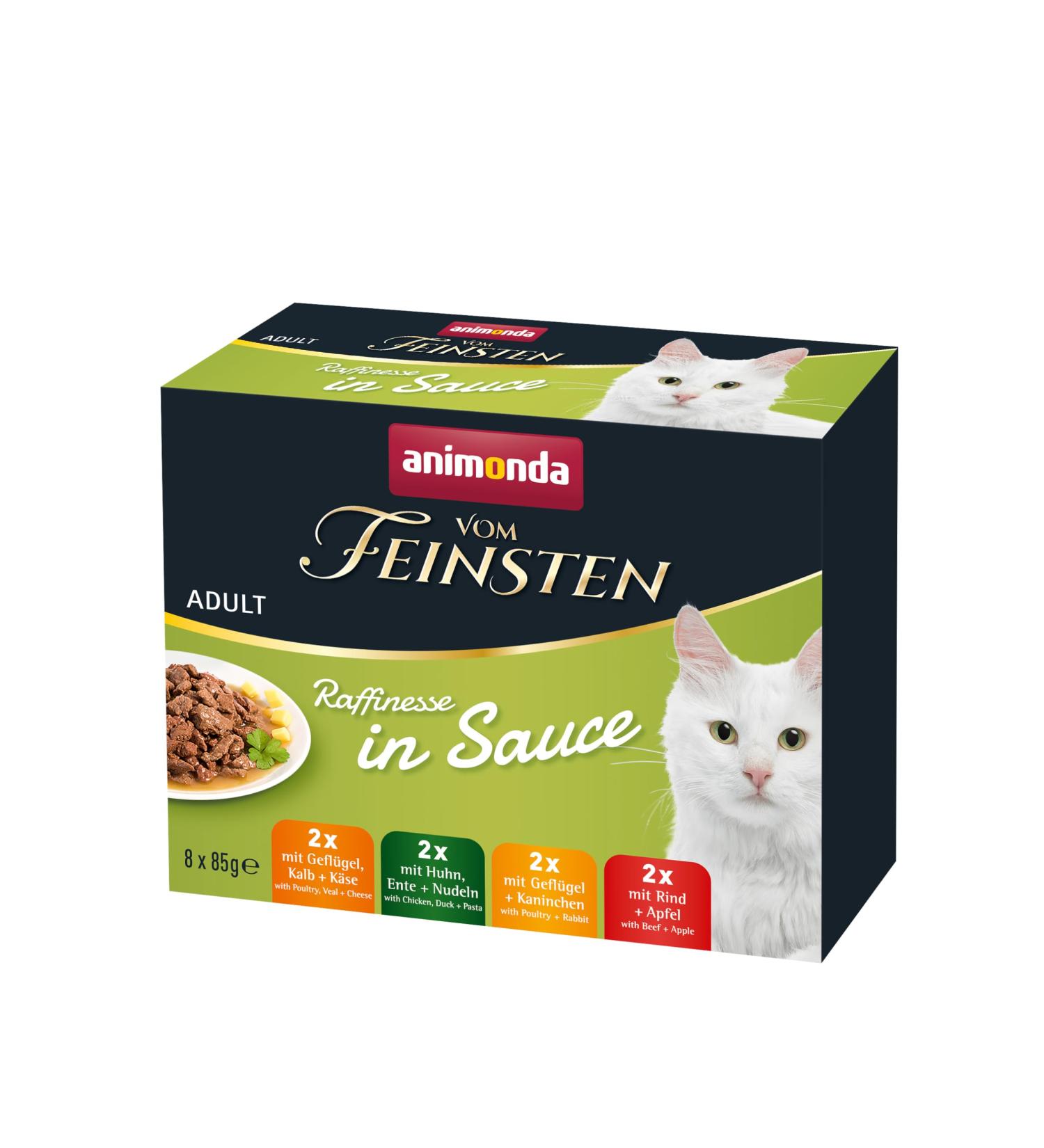 animonda Vom Feinsten Adult cat food refinement wet food in sauce for adult cats 8 x 85 g mix pack