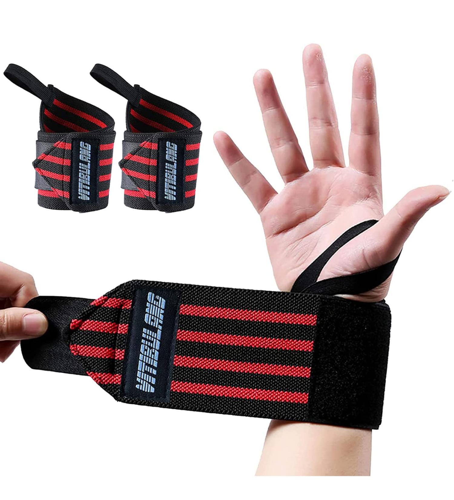 2 Pack Professional Grade Wrist Wraps with Thumb Loop Support - 20'' - for Weightlifting and Gym Workouts - Men & Women - Reduce Injury Risk and Enhance Performance - Buy Online on GoSupps.com