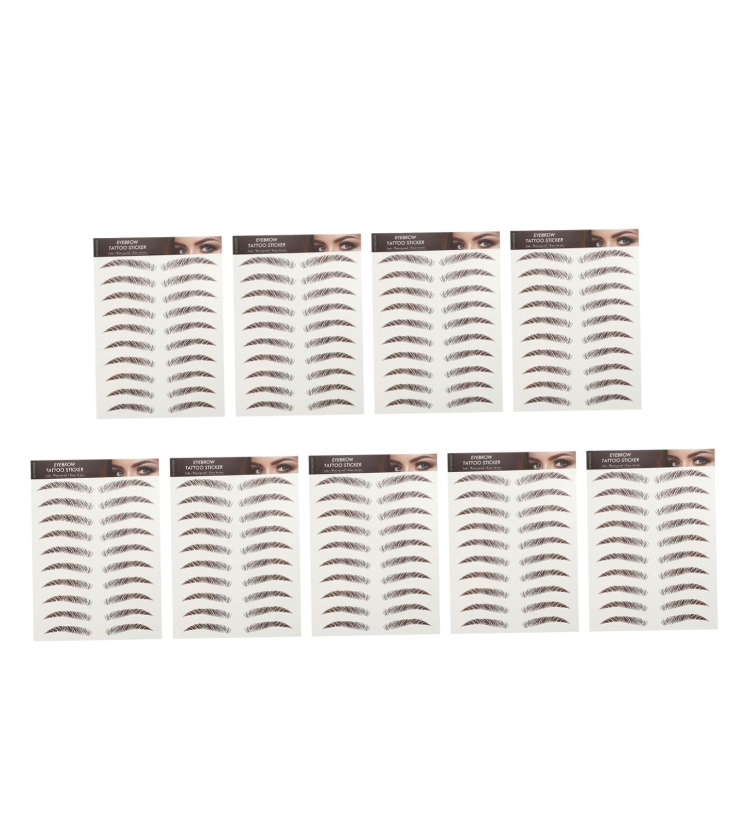 Healeved 9 Sheets Waterproof Eyebrow Stickers Imitation Eyebrow Sticker 3d Eyebrow Trimming Transfer Stickers - Buy Online on GoSupps.com