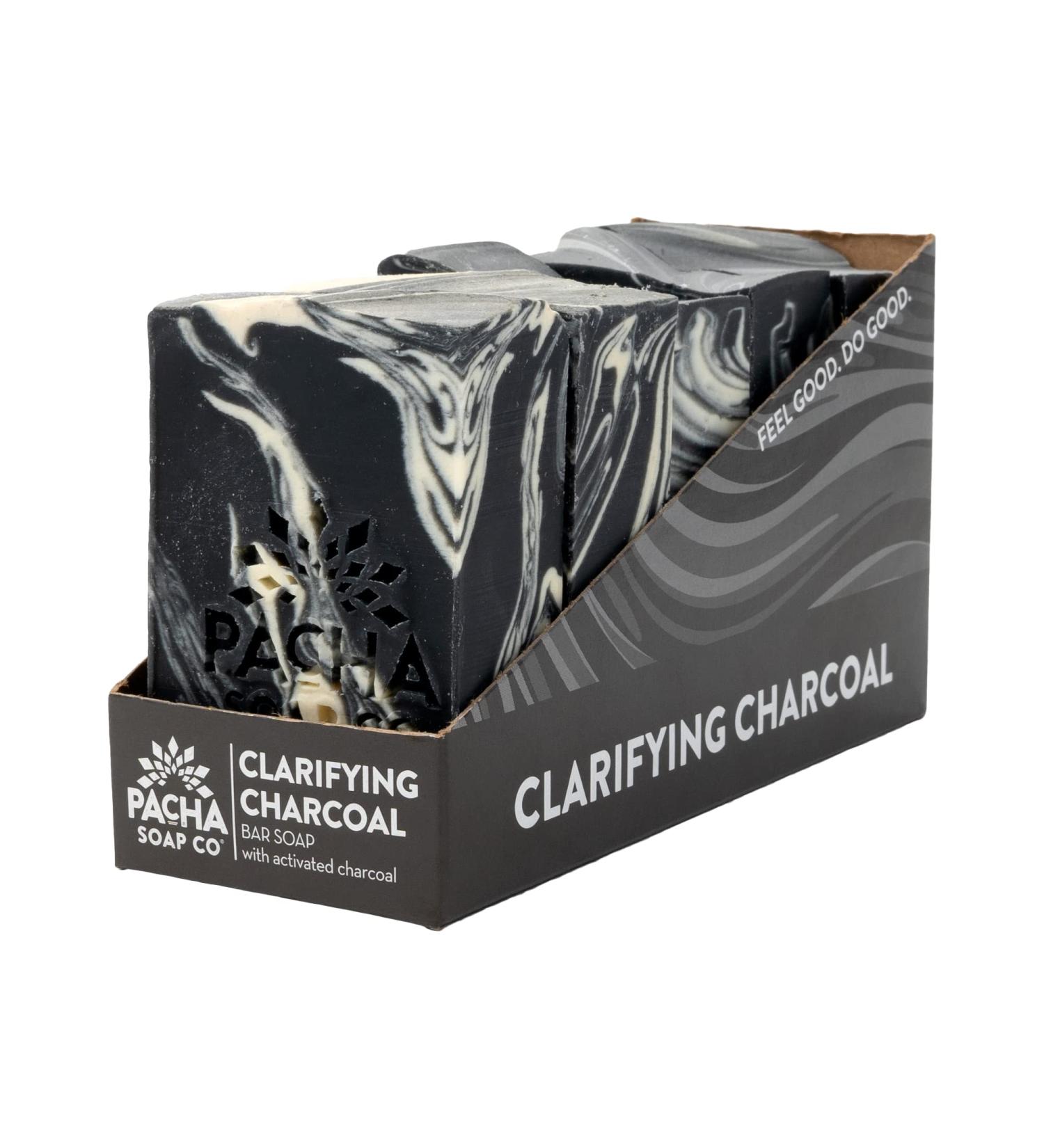 Pacha Clarifying Charcoal Bar Soap 5 Pack - Handcrafted Soap with Activated Charcoal & Essential Oils for Face, Hands, Body | Invigorating Charcoal Soap - Buy Online on GoSupps.com