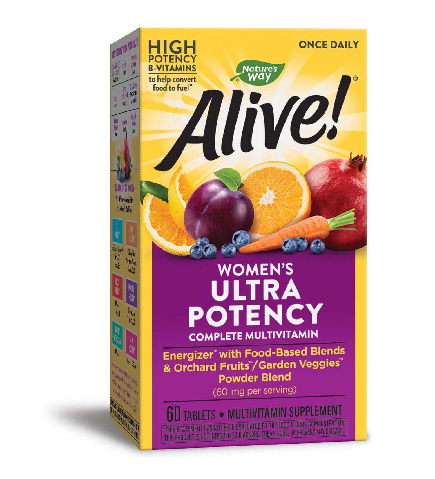 Nature's Way Alive! Women's Ultra Potency Multivitamin - High Potency B-Vitamins for Energy - 60 Tablets - Buy Online on GoSupps.com