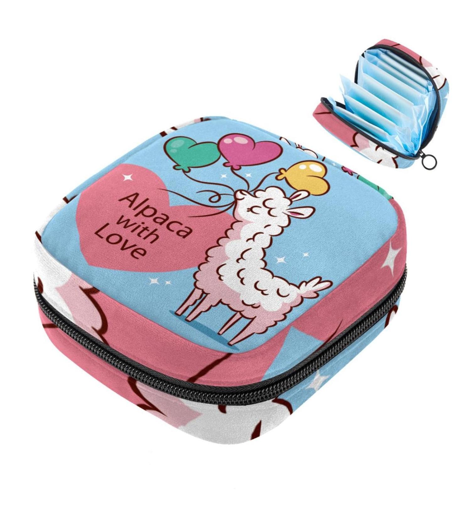 Shop Cute Alpaca Storage Bags for Women's Bandages & Menstrual Items - Multi-Colored Portable Holders for School & Office - Buy Online on GoSupps.com