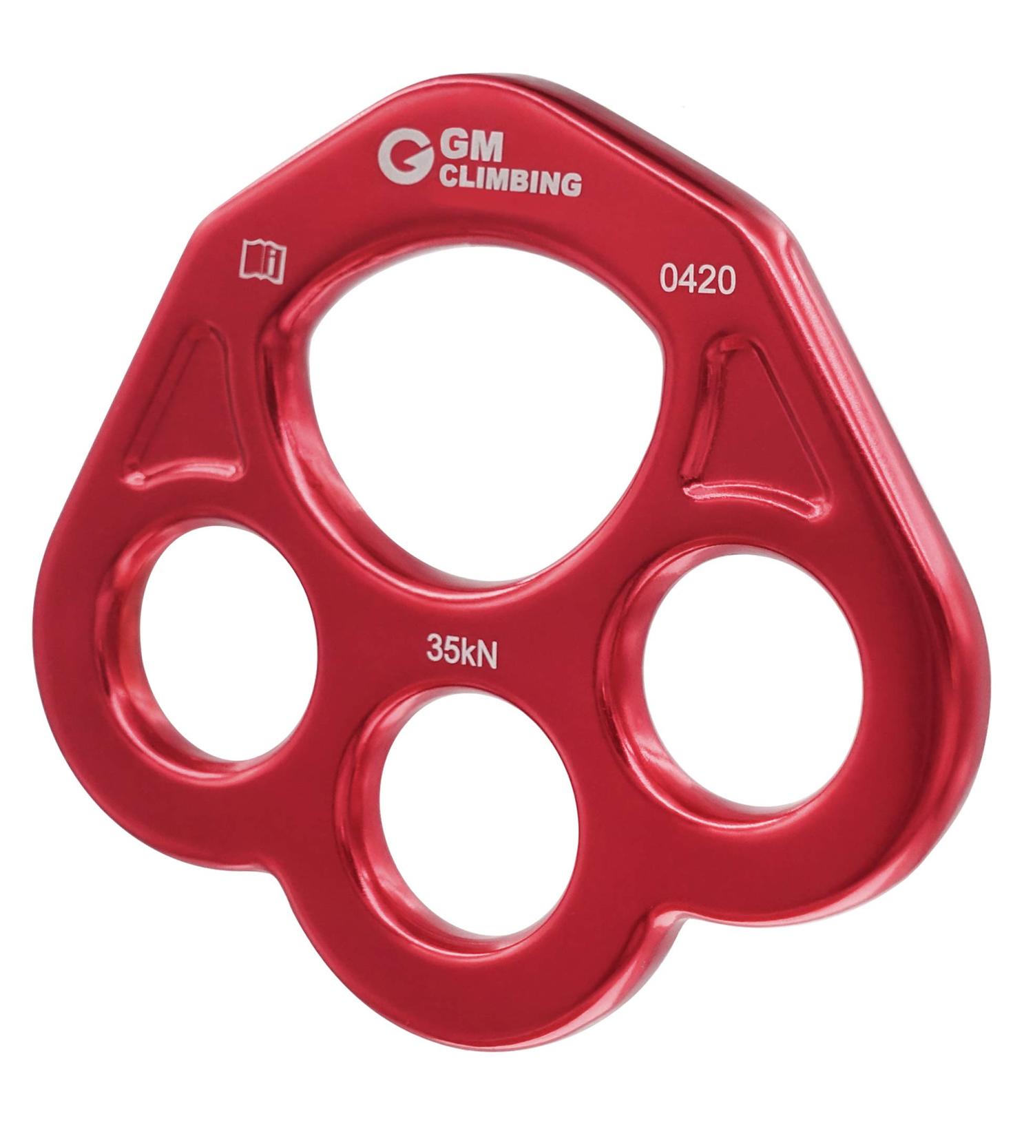 GM CLIMBING 35kN Rigging Plate Bear Paw Anchor Multipliers Rope Friendly Red (One Unit) - Buy Online on GoSupps.com