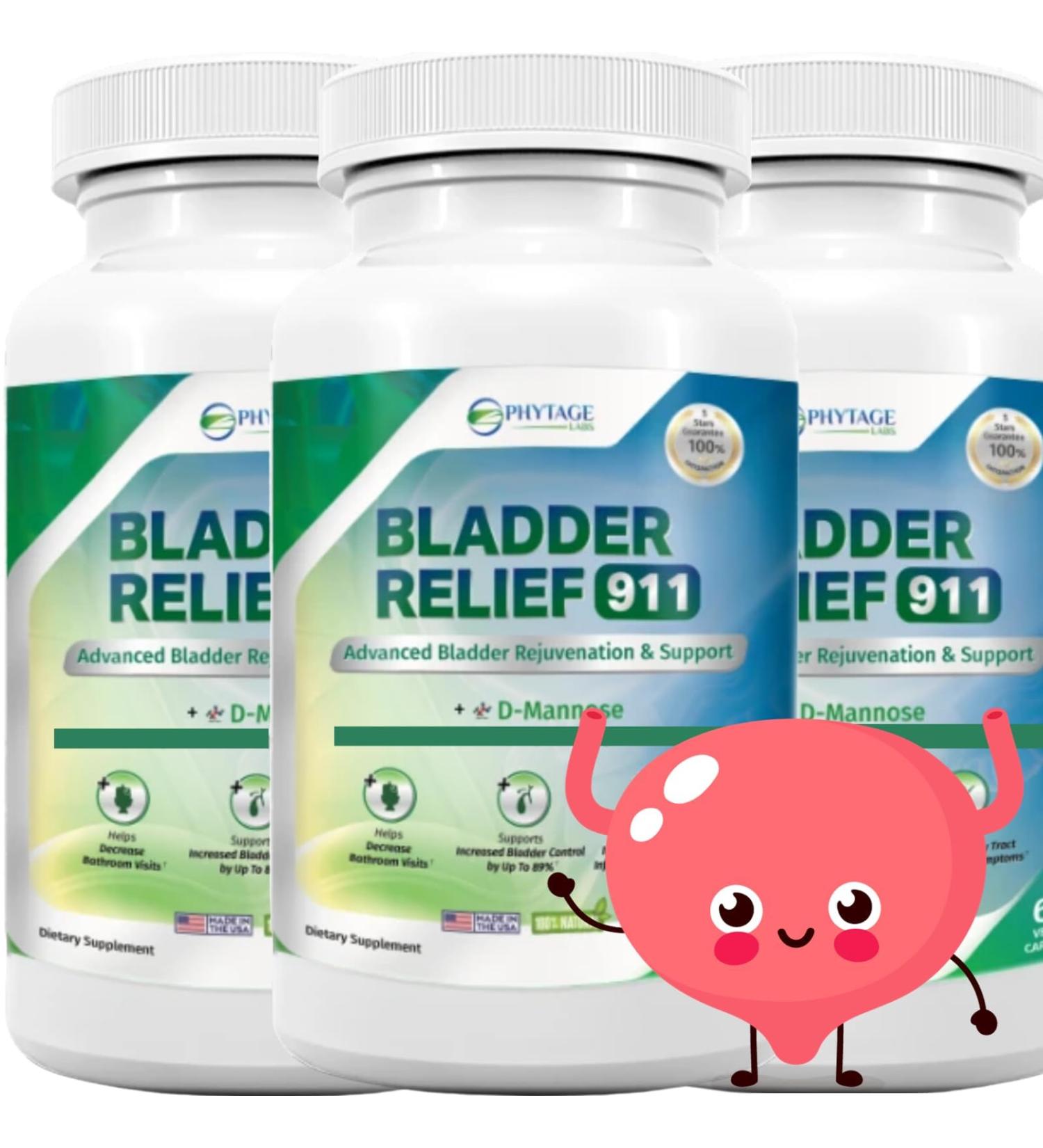 Phytage Labs Bladder Relief 911 Advanced Bladder Support for Men & Women Detoxifying Formula 60 Veggie Capsules (3-Pack) - Buy Online on GoSupps.com
